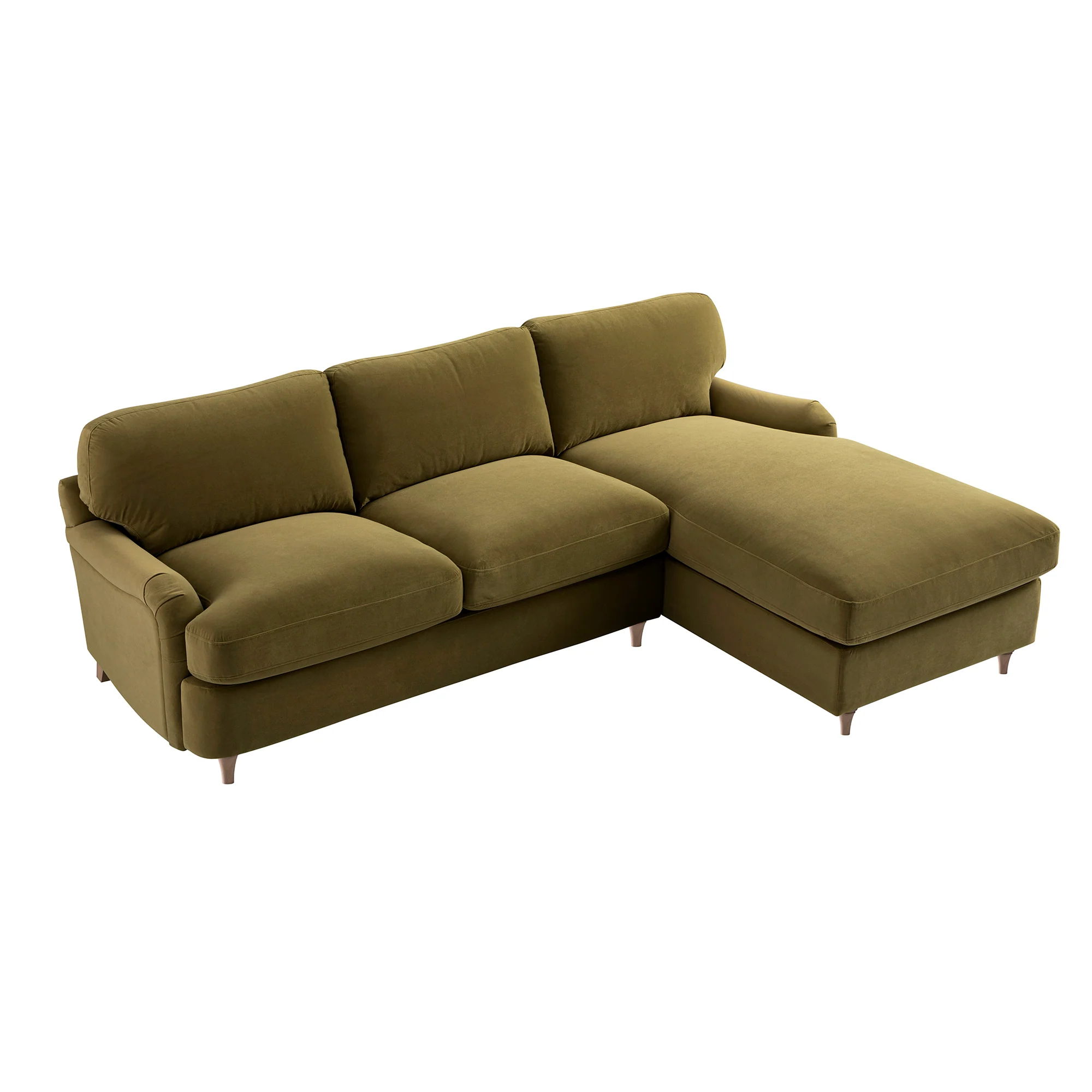Daphnis Fudge Velvet Sofa Bed, Grande Chaise Right Hand Facing - Image 16
