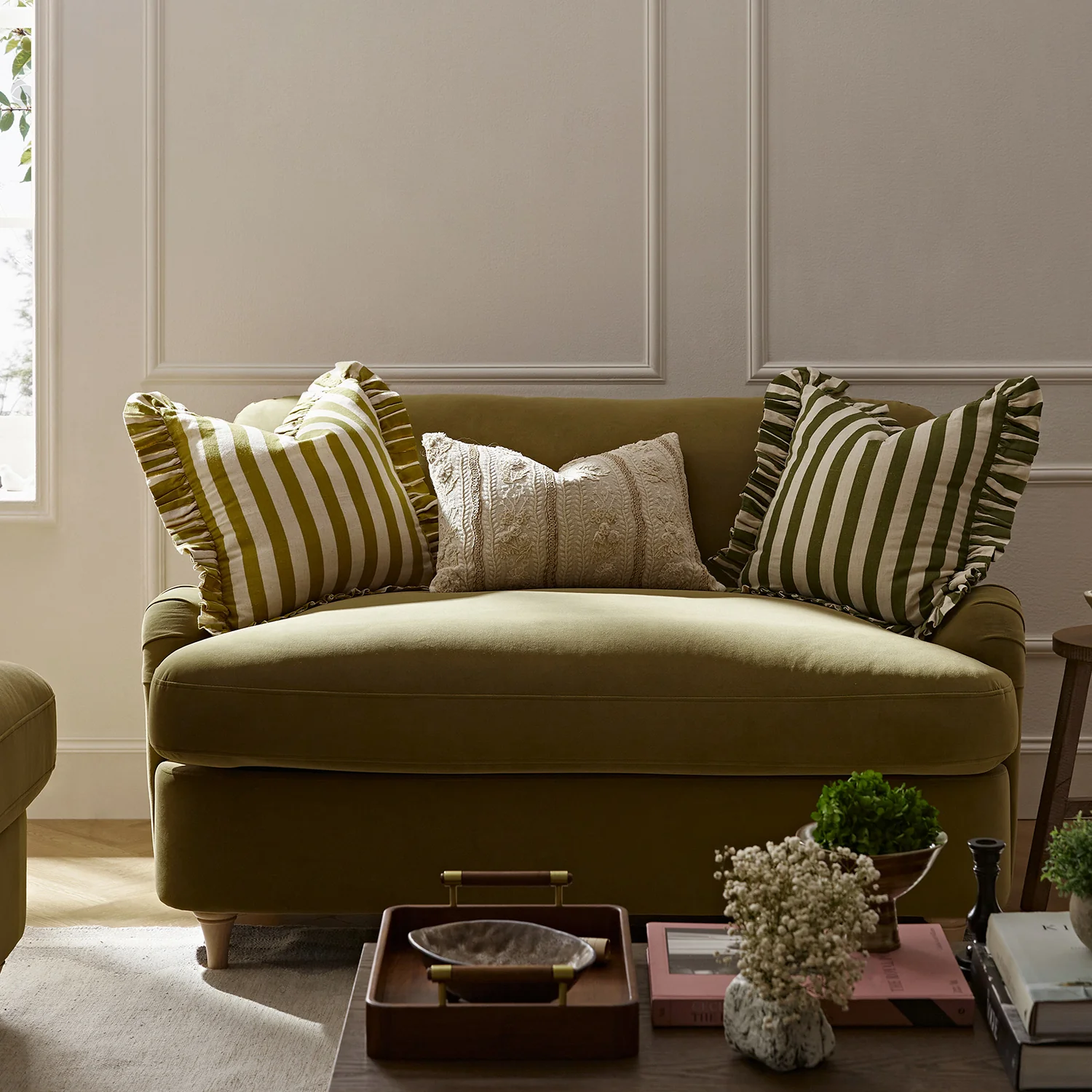 Daphnis Fudge Velvet Sofa Bed, Loveseat - Image 4