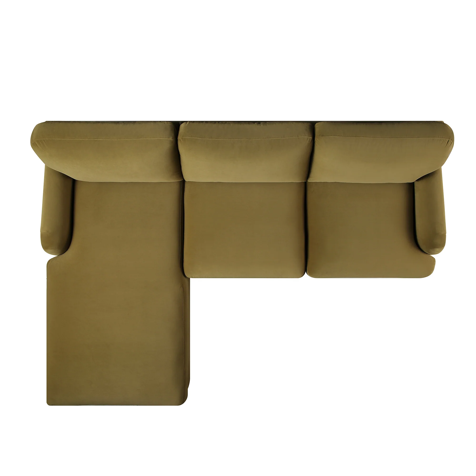 Daphnis Fudge Velvet Sofa, Grande Chaise Sofa Left Hand Facing - Image 10