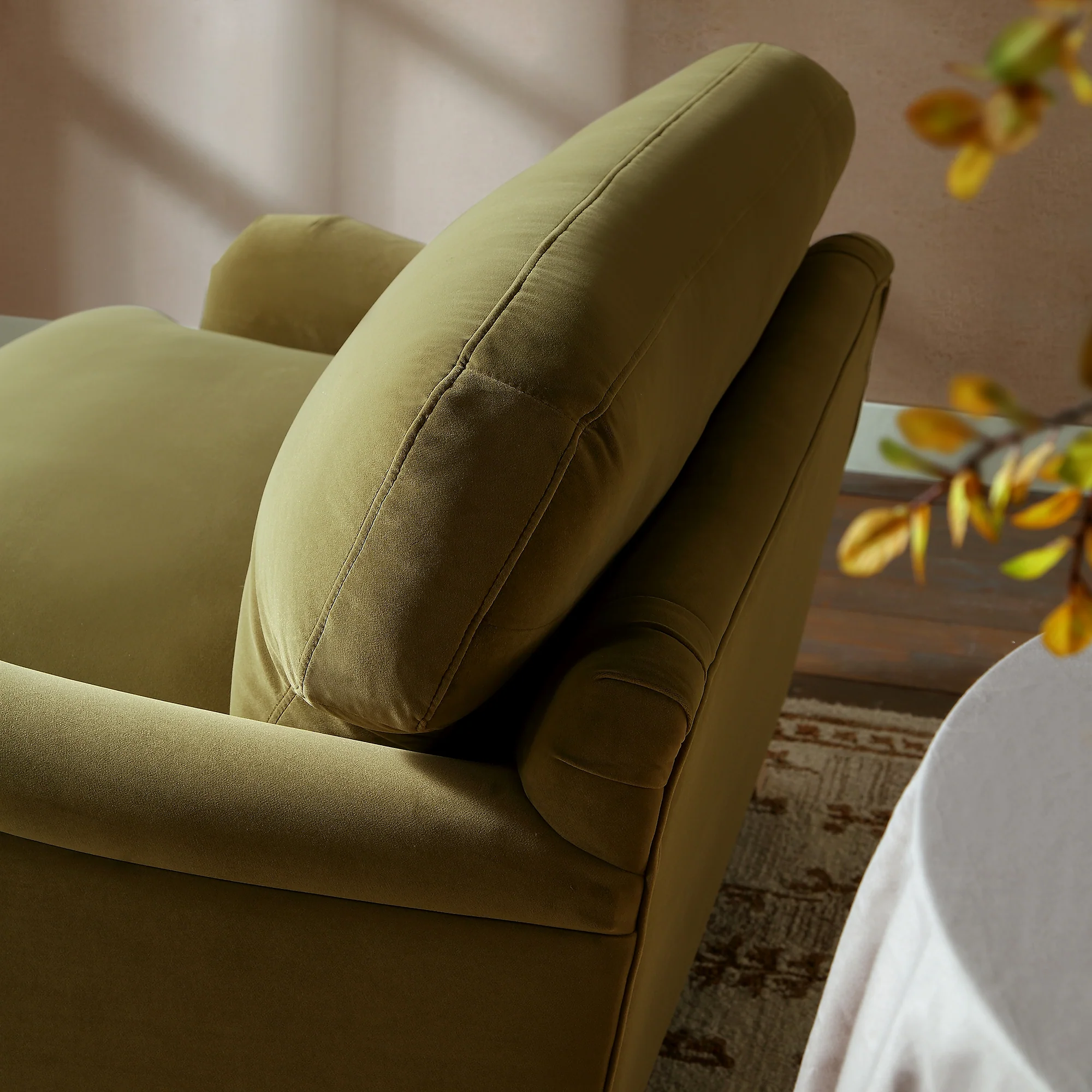 Daphnis Fudge Velvet Sofa, Loveseat - Image 4