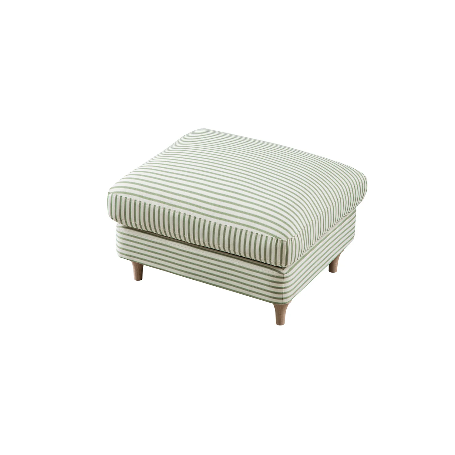Daphnis Green Striped Linen Blend Footstool - Image 4