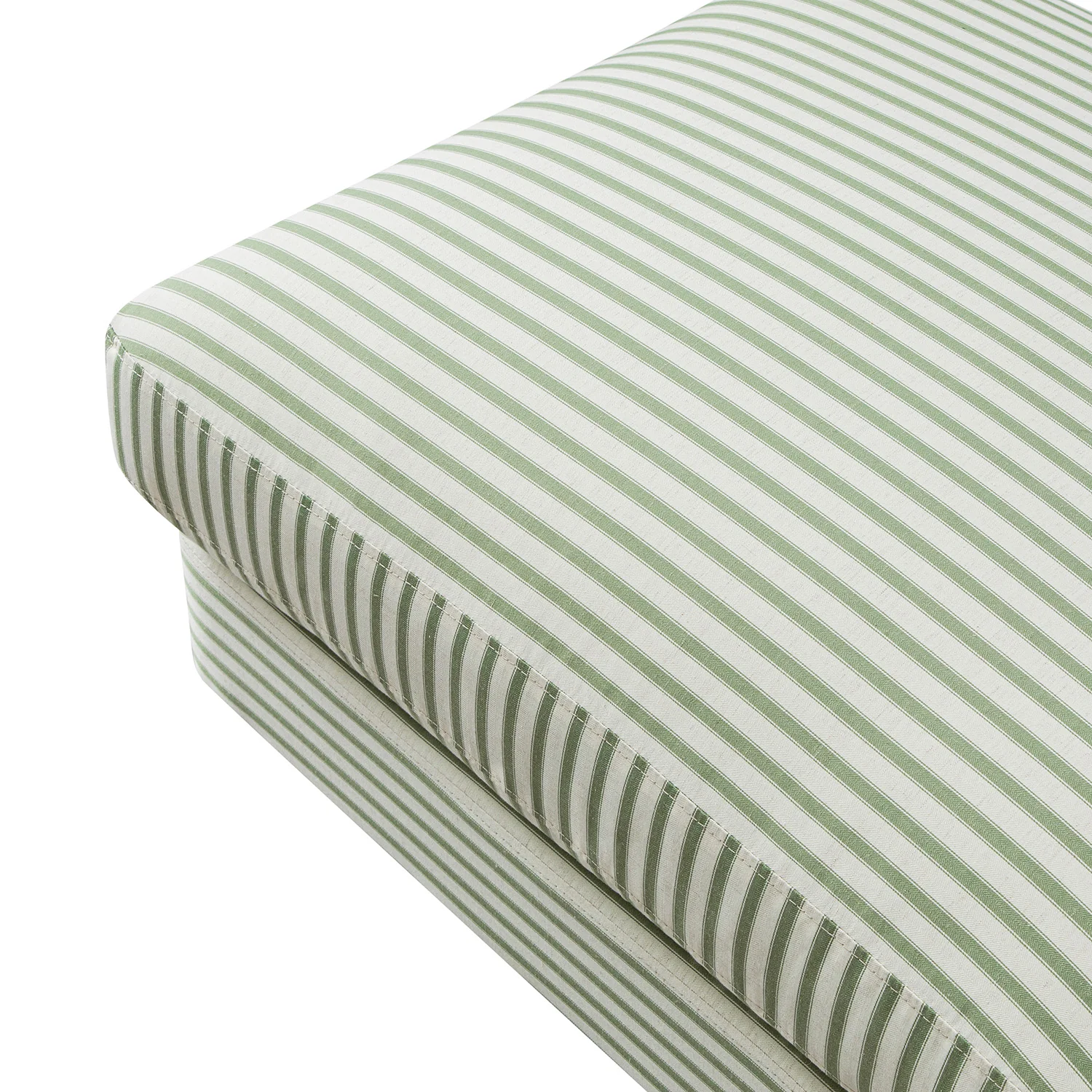 Daphnis Green Striped Linen Blend Footstool - Image 6