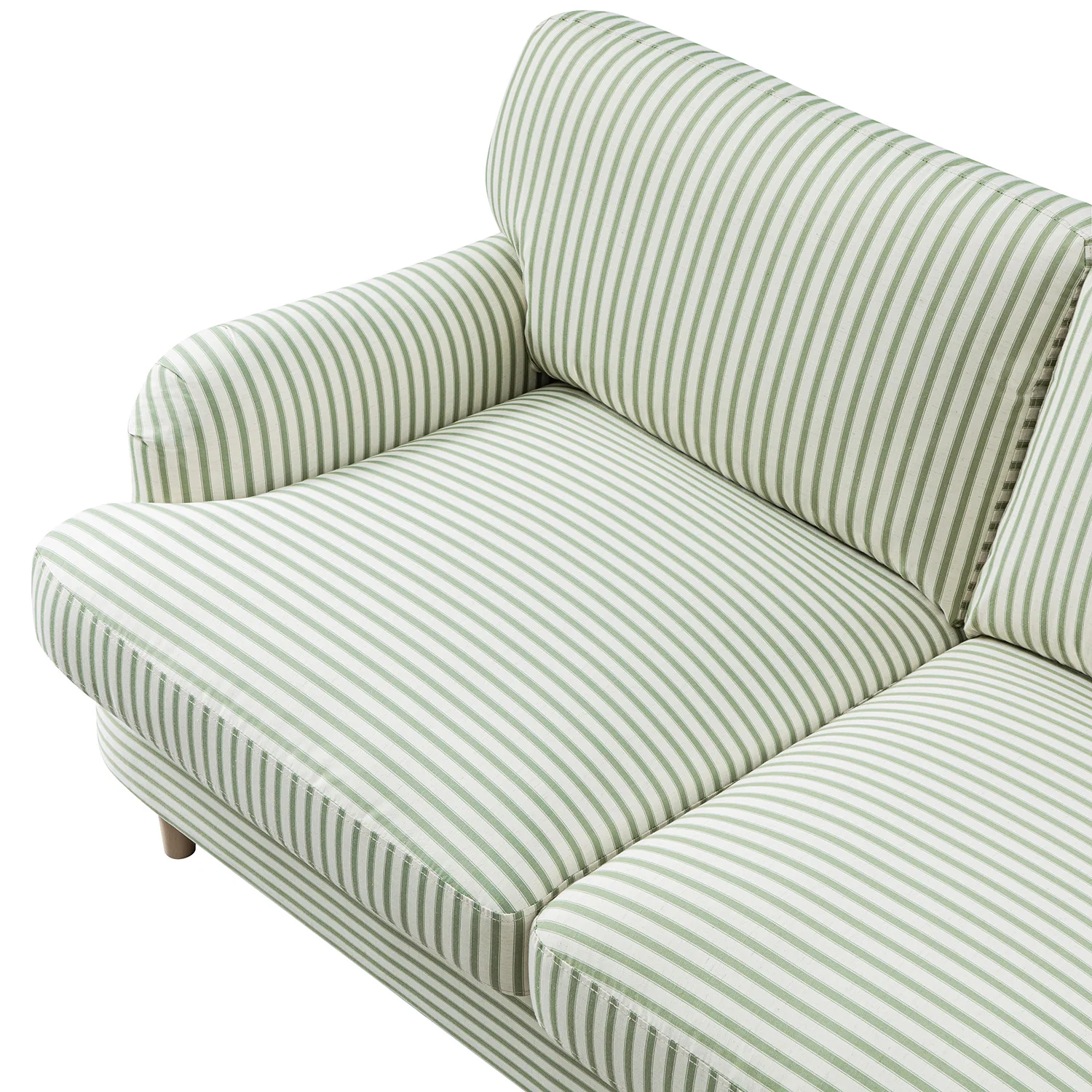 Daphnis Green Striped Linen Blend Sofa, 2-Seater - Image 12
