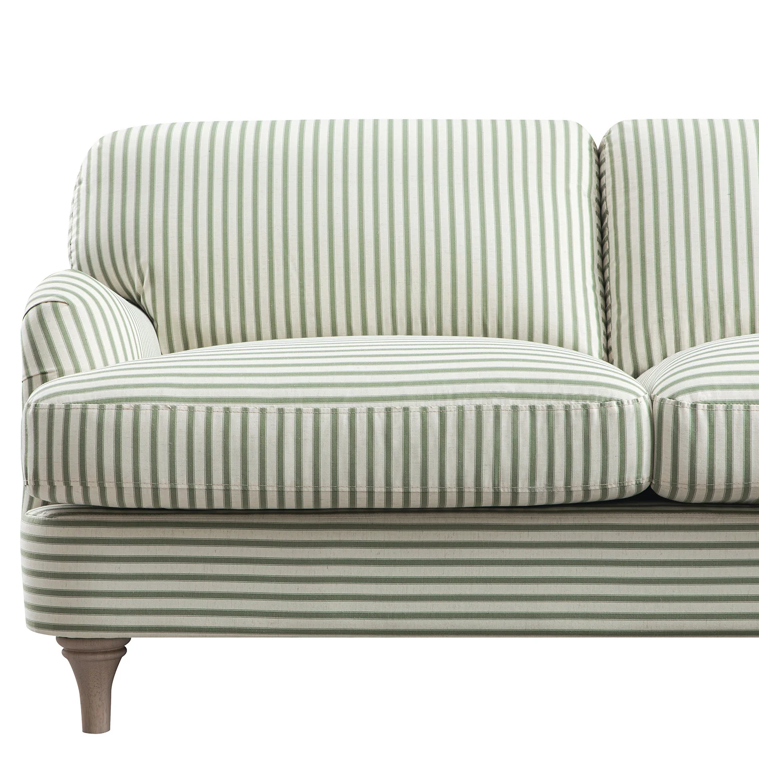 Daphnis Green Striped Linen Blend Sofa, Grande Chaise Sofa Right Hand Facing - Image 15