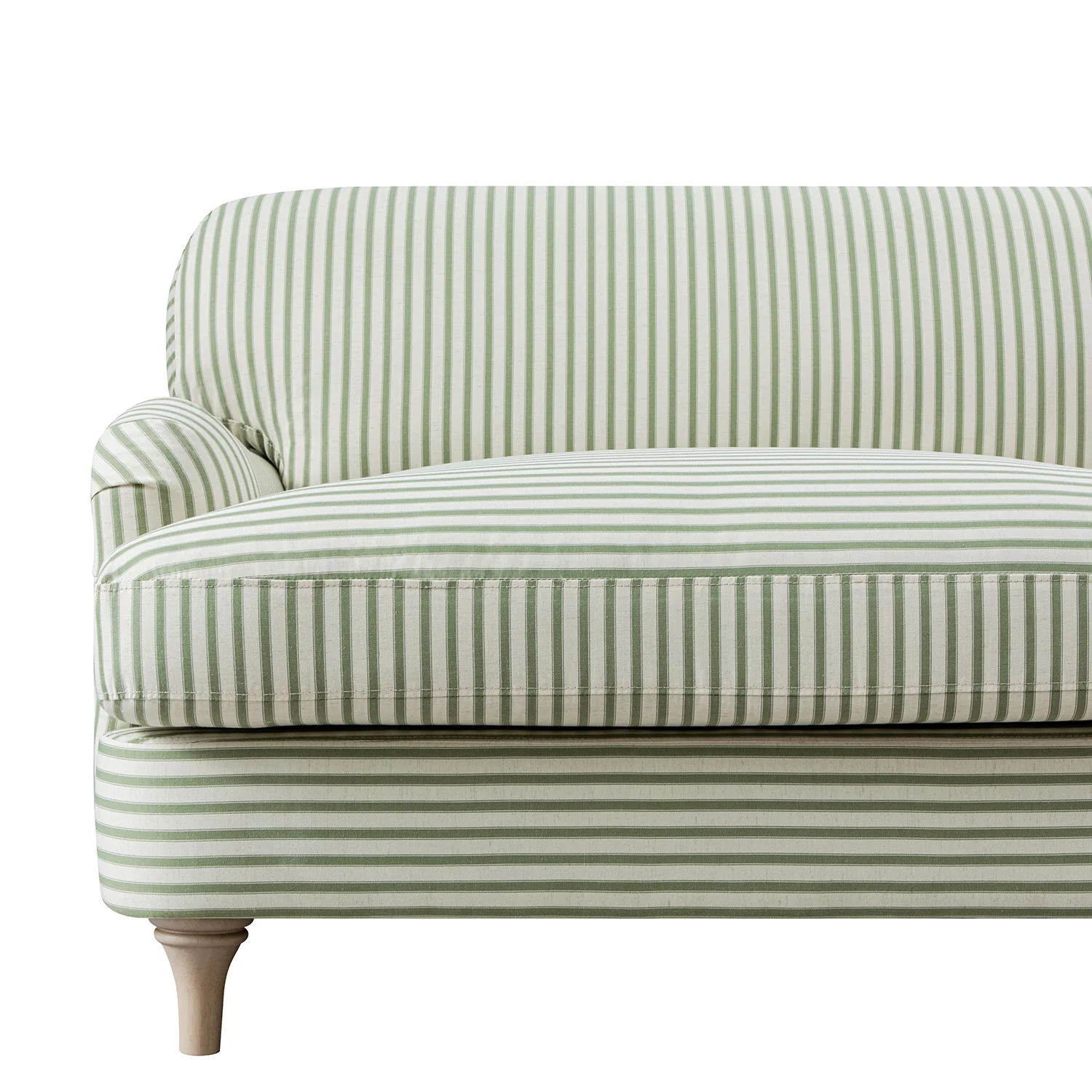 Daphnis Green Striped Linen Blend Sofa, Loveseat - Image 12