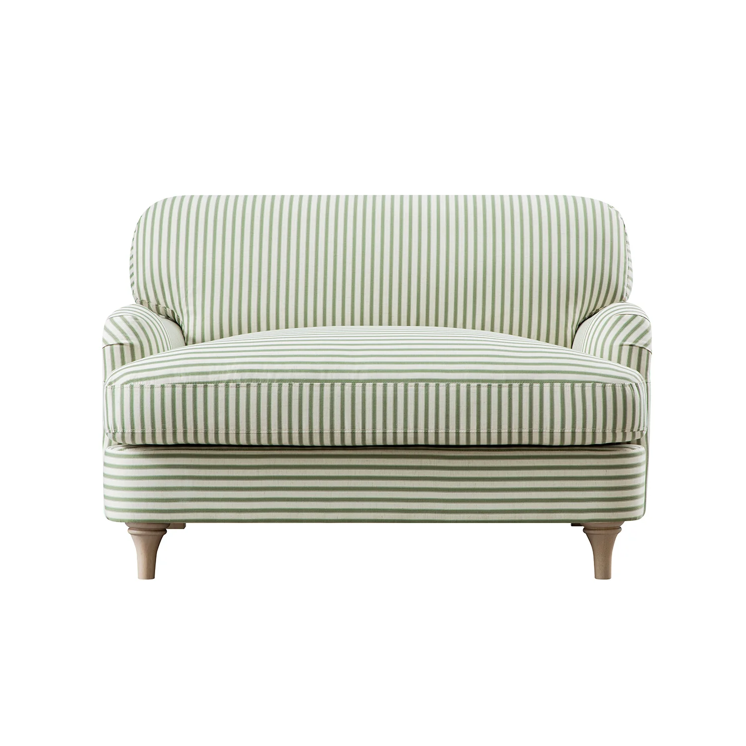 Daphnis Green Striped Linen Blend Sofa, Loveseat - Image 6
