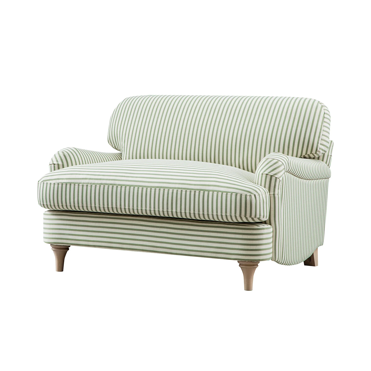 Daphnis Green Striped Linen Blend Sofa, Loveseat - Image 7