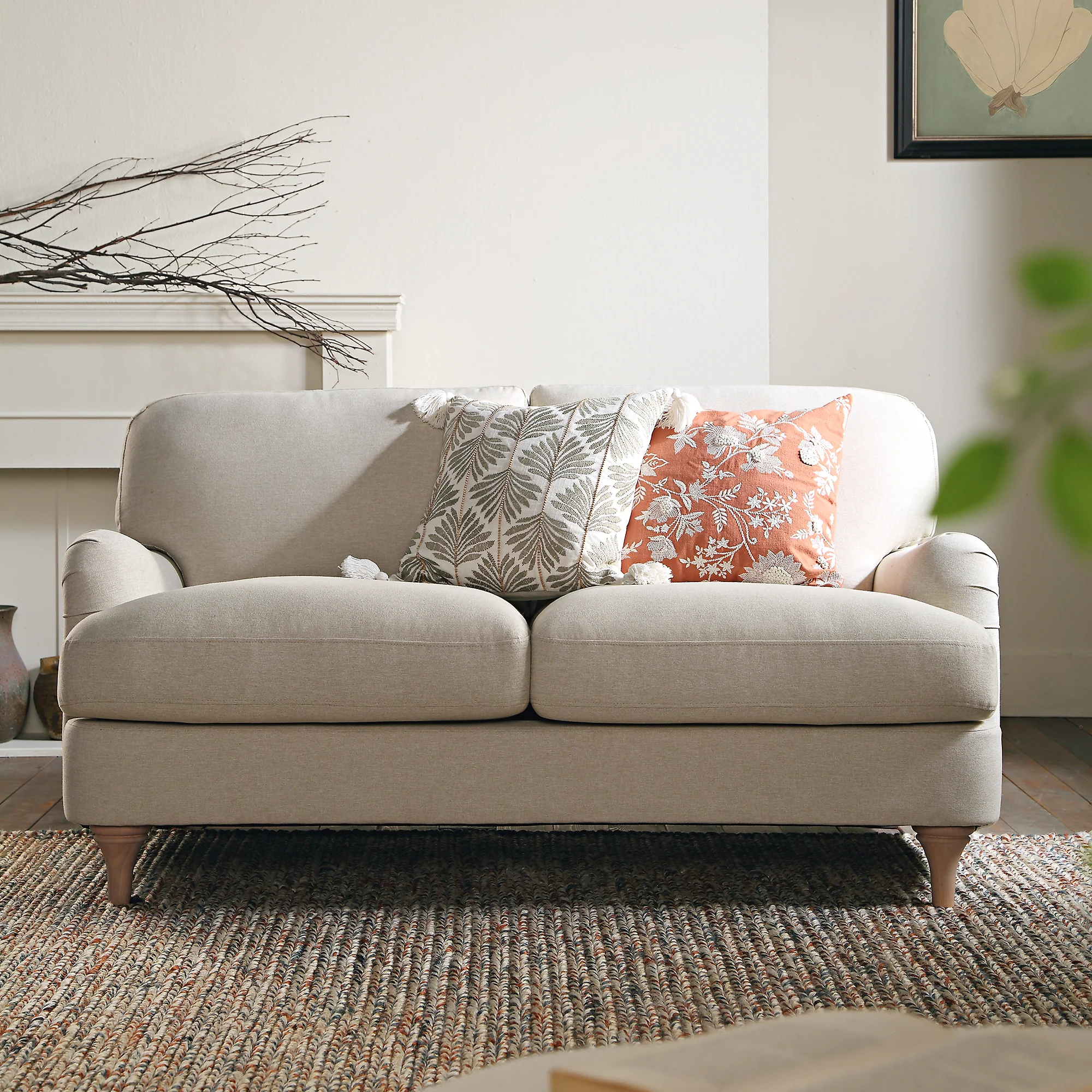 Daphnis Oatmeal Fabric Sofa, 2-Seater - Image 2