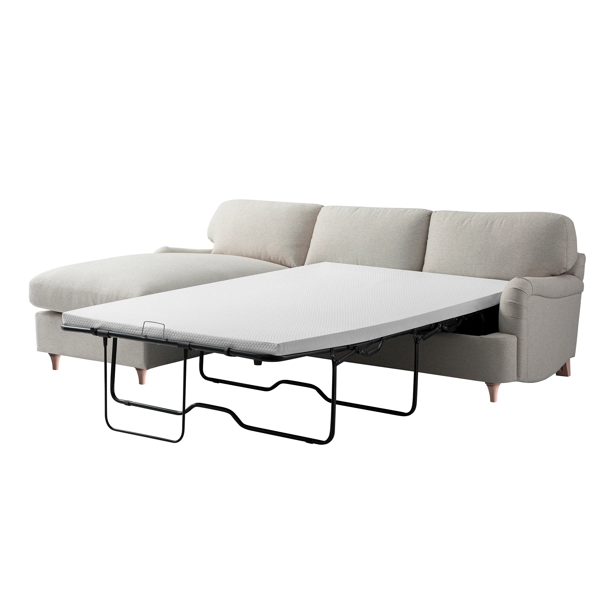 Daphnis Oatmeal Fabric Sofa Bed, Grande Chaise Left Hand Facing - Image 11