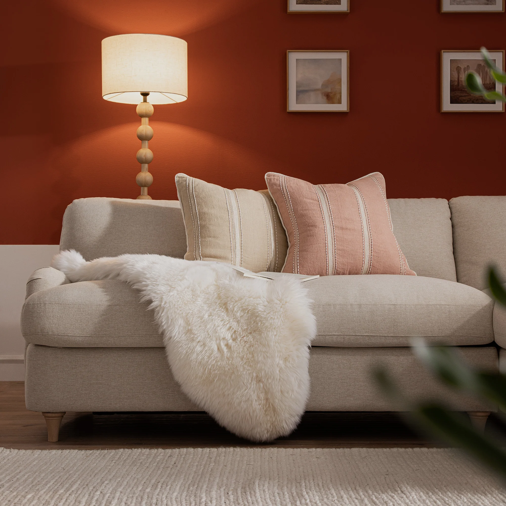 Daphnis Oatmeal Fabric Sofa Bed, Grande Chaise Right Hand Facing - Image 6