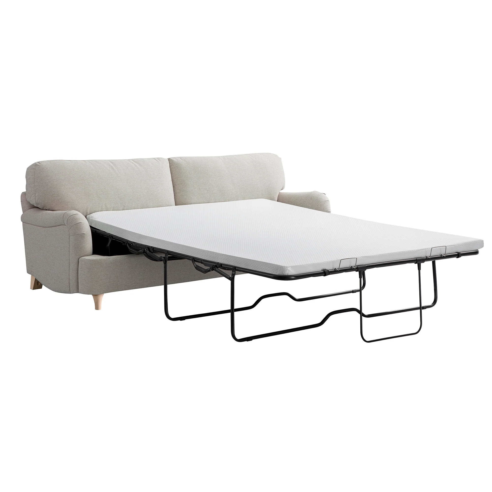 Daphnis Oatmeal Fabric Sofa Bed, Large 3-Seater - Image 10