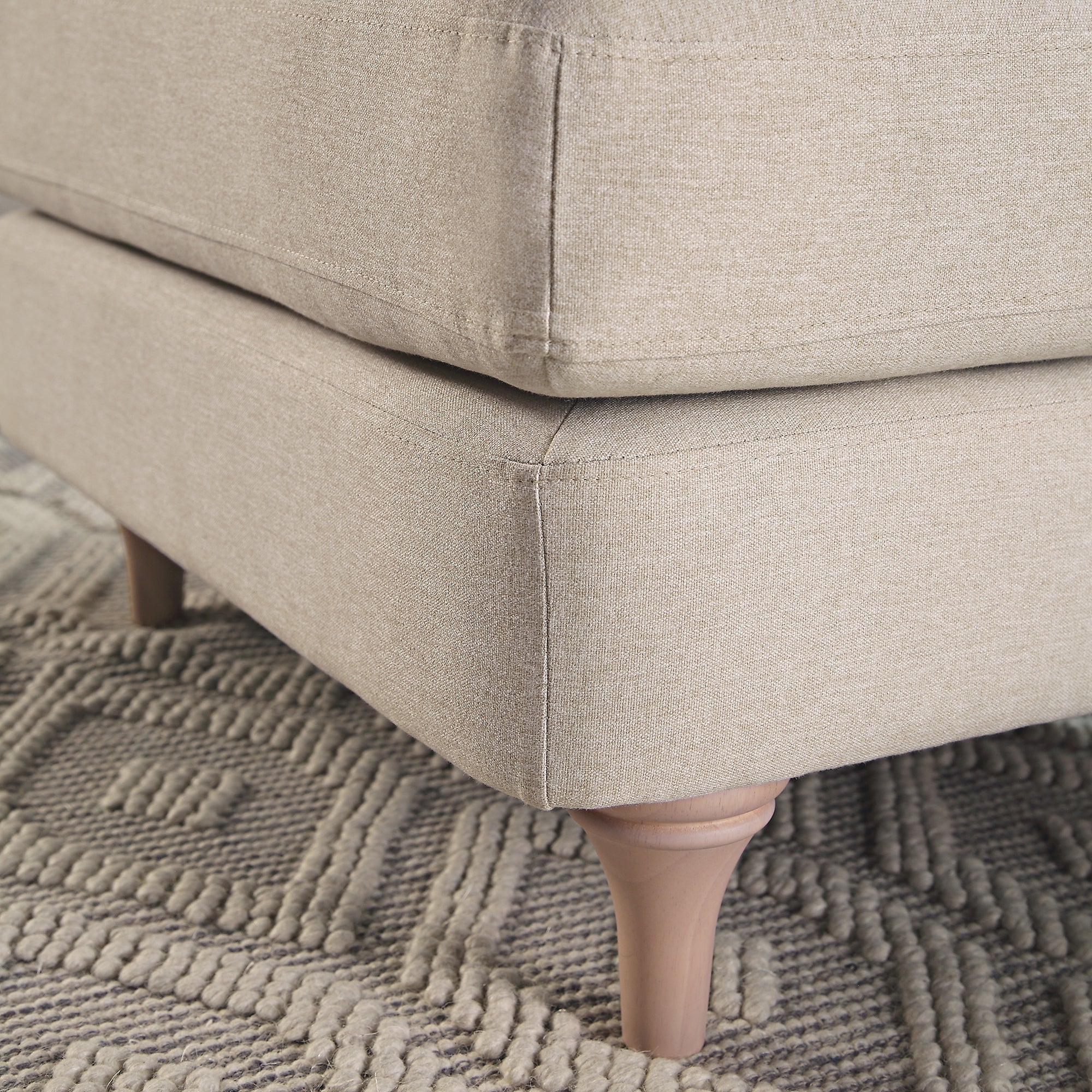 Daphnis Oatmeal Fabric Sofa, Footstool - Image 5