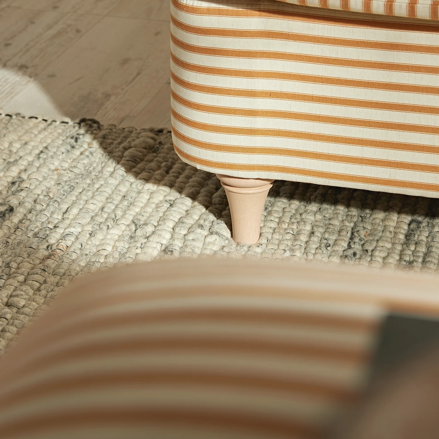 Daphnis Ochre Striped Linen Blend Fabric Sofa Bed, Loveseat - Image 10