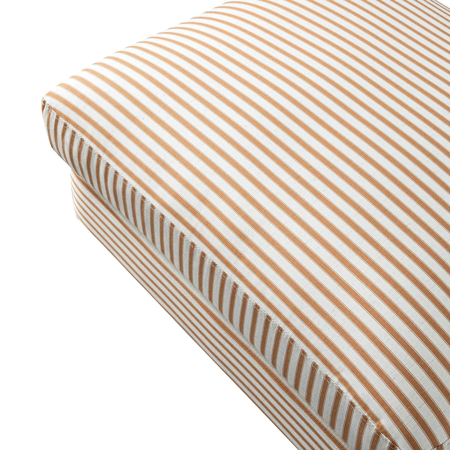 Daphnis Ochre Striped Linen Blend Footstool - Image 11