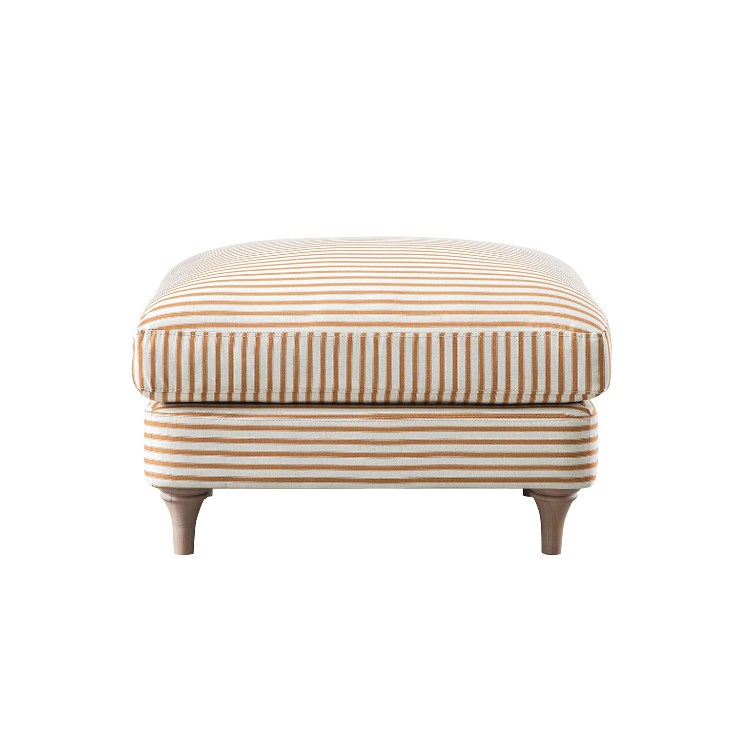 Daphnis Ochre Striped Linen Blend Footstool - Image 6