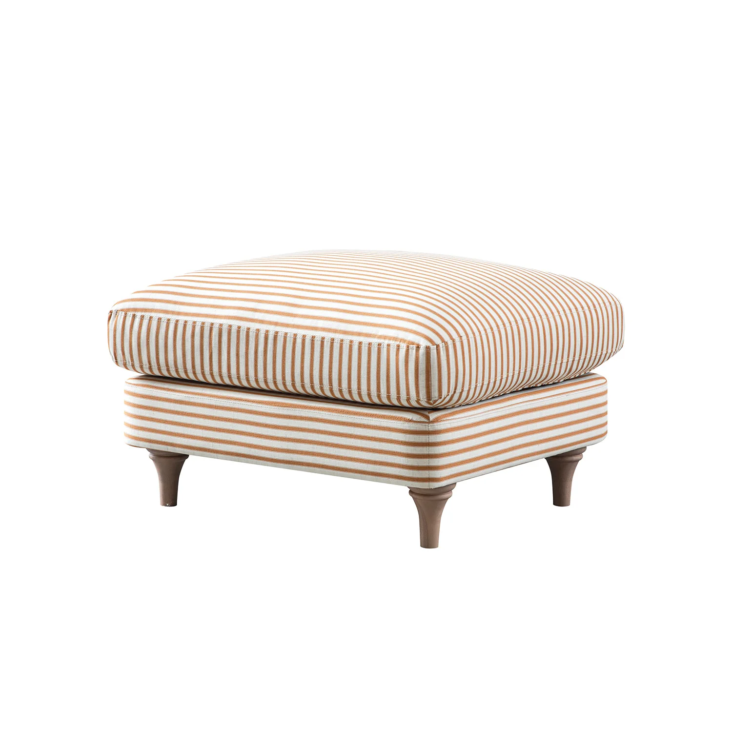 Daphnis Ochre Striped Linen Blend Footstool - Image 7