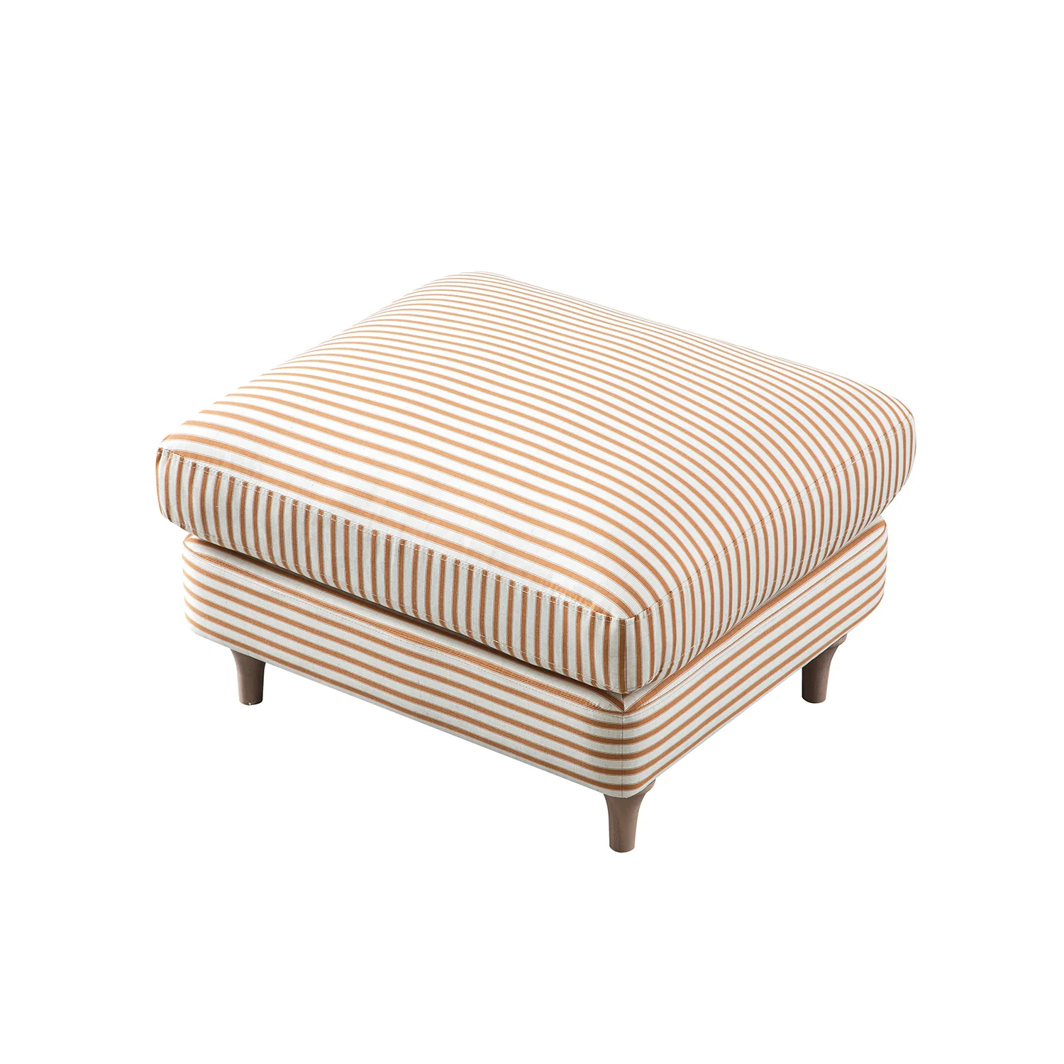 Daphnis Ochre Striped Linen Blend Footstool - Image 9