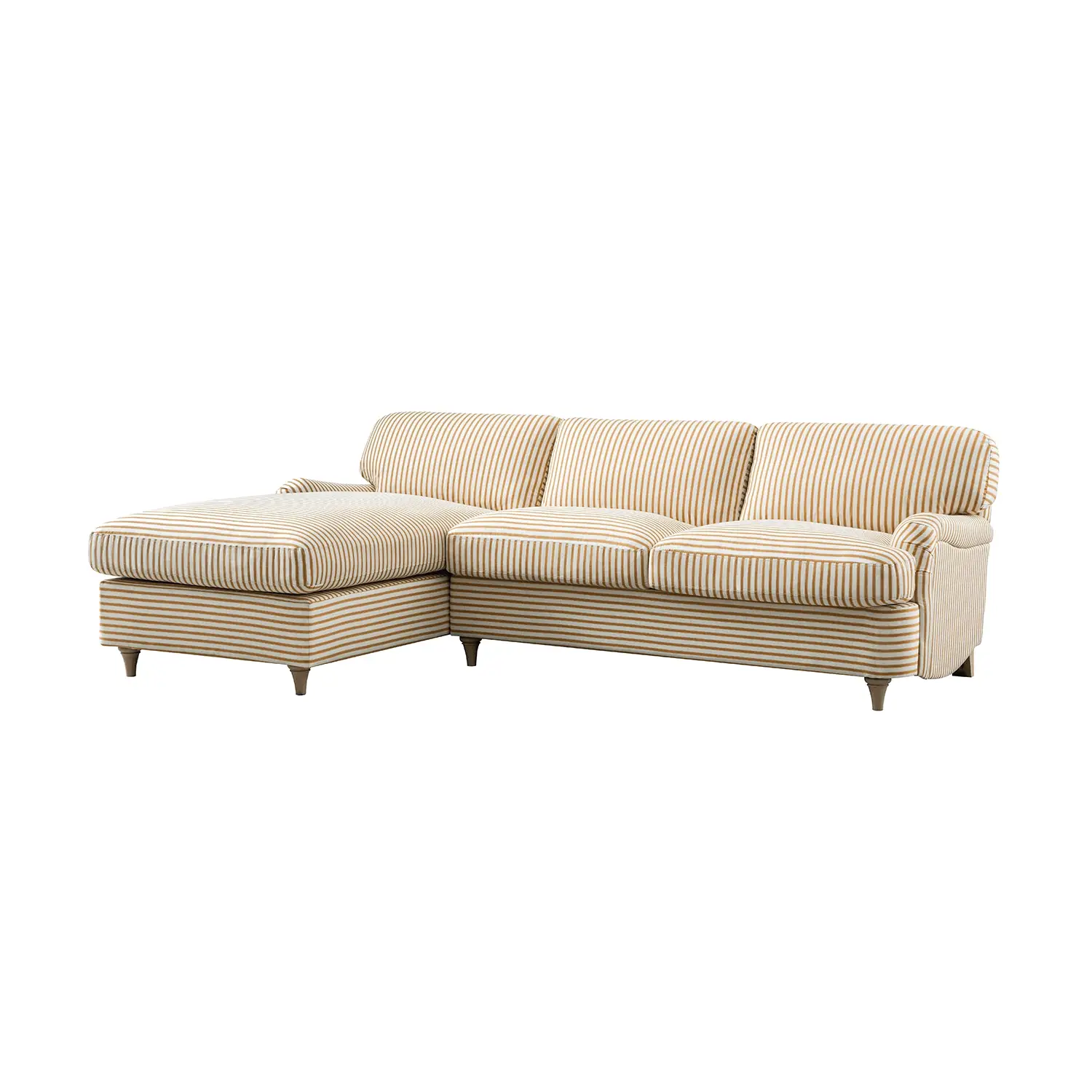 Daphnis Ochre Striped Linen Blend Sofa Bed, Grande Chaise Left Hand Facing - Image 10
