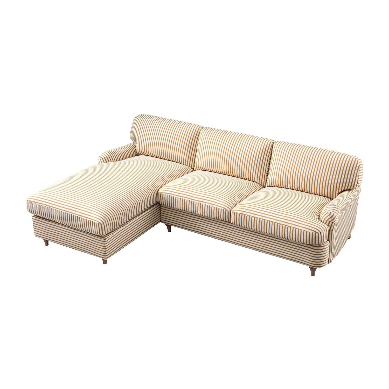 Daphnis Ochre Striped Linen Blend Sofa Bed, Grande Chaise Left Hand Facing - Image 12