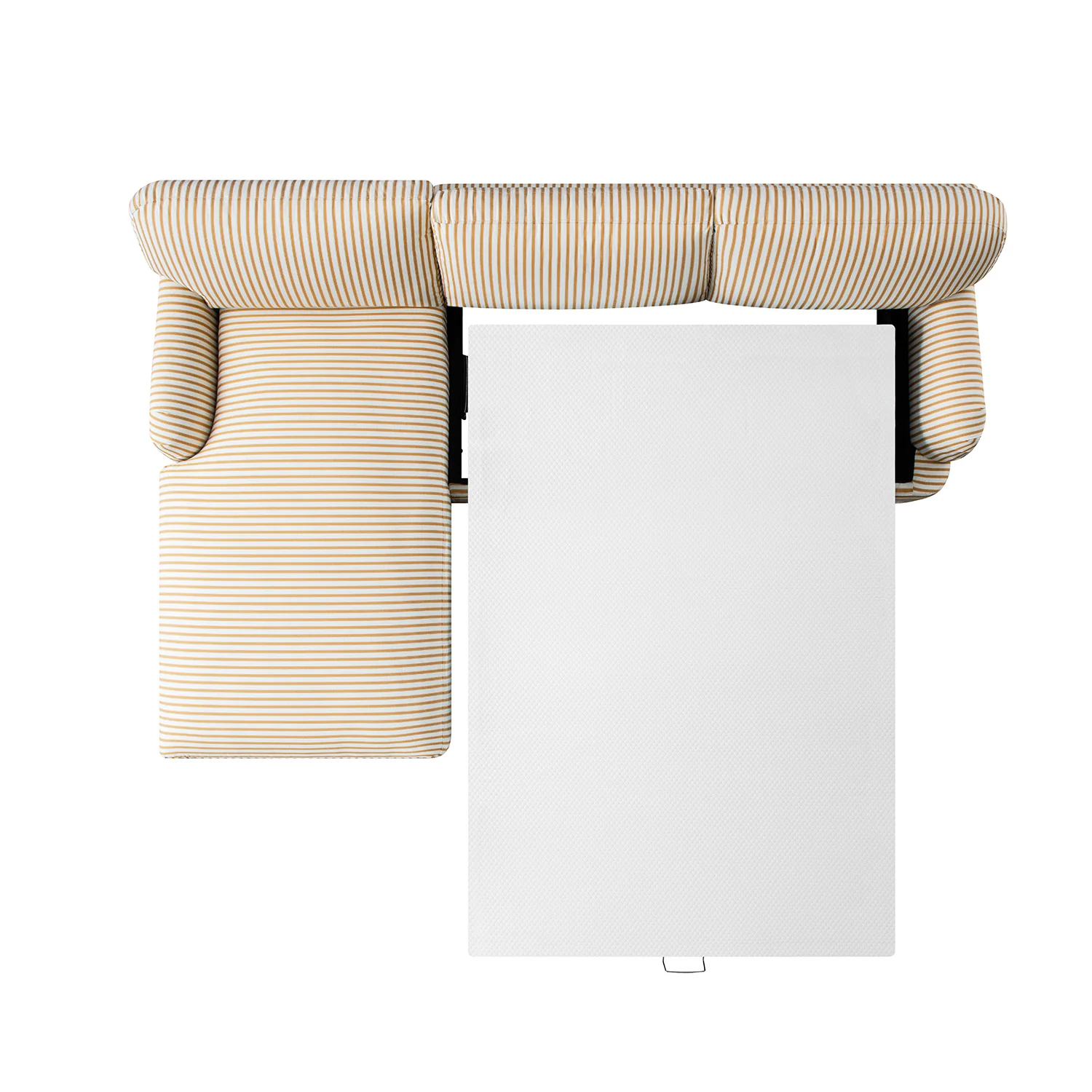 Daphnis Ochre Striped Linen Blend Sofa Bed, Grande Chaise Left Hand Facing - Image 13