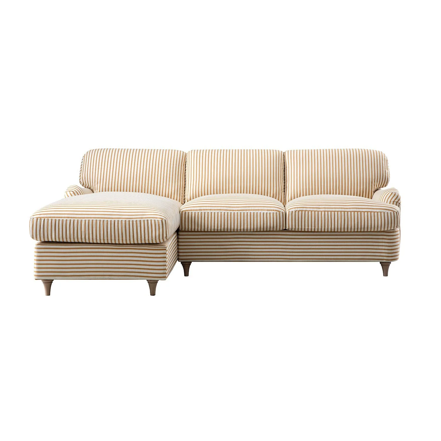 Daphnis Ochre Striped Linen Blend Sofa Bed, Grande Chaise Left Hand Facing - Image 8