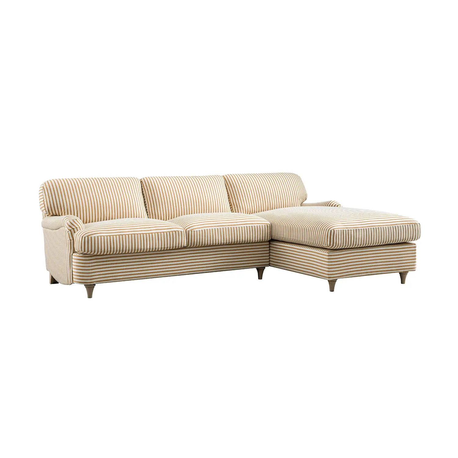 Daphnis Ochre Striped Linen Blend Sofa Bed, Grande Chaise Right Hand Facing - Image 10
