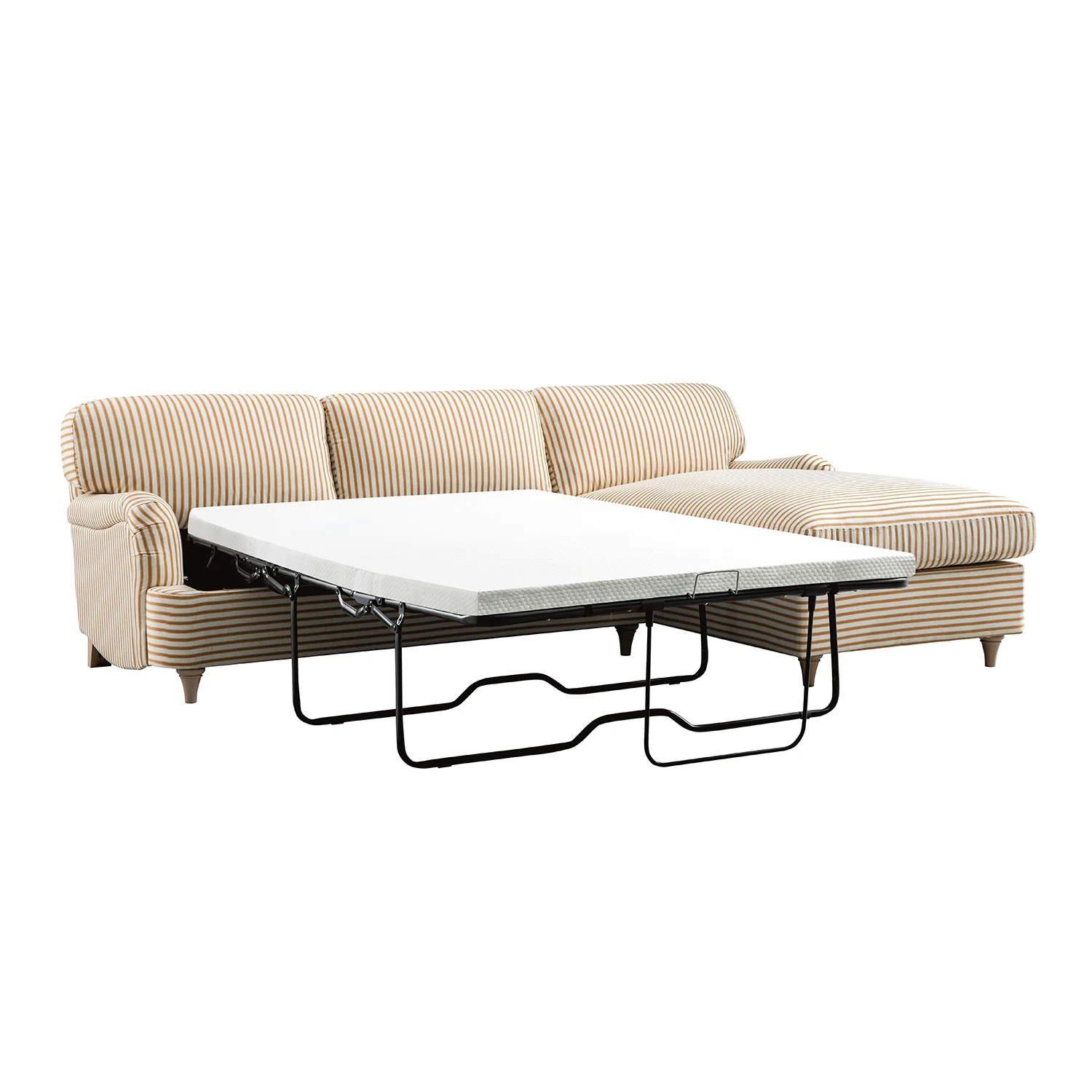 Daphnis Ochre Striped Linen Blend Sofa Bed, Grande Chaise Right Hand Facing - Image 7