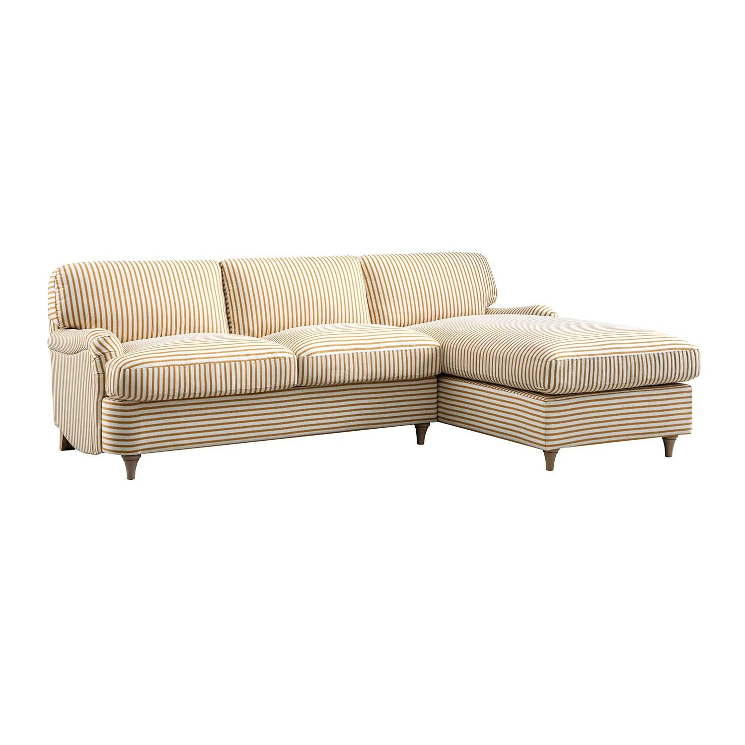 Daphnis Ochre Striped Linen Blend Sofa Bed, Grande Chaise Right Hand Facing - Image 8
