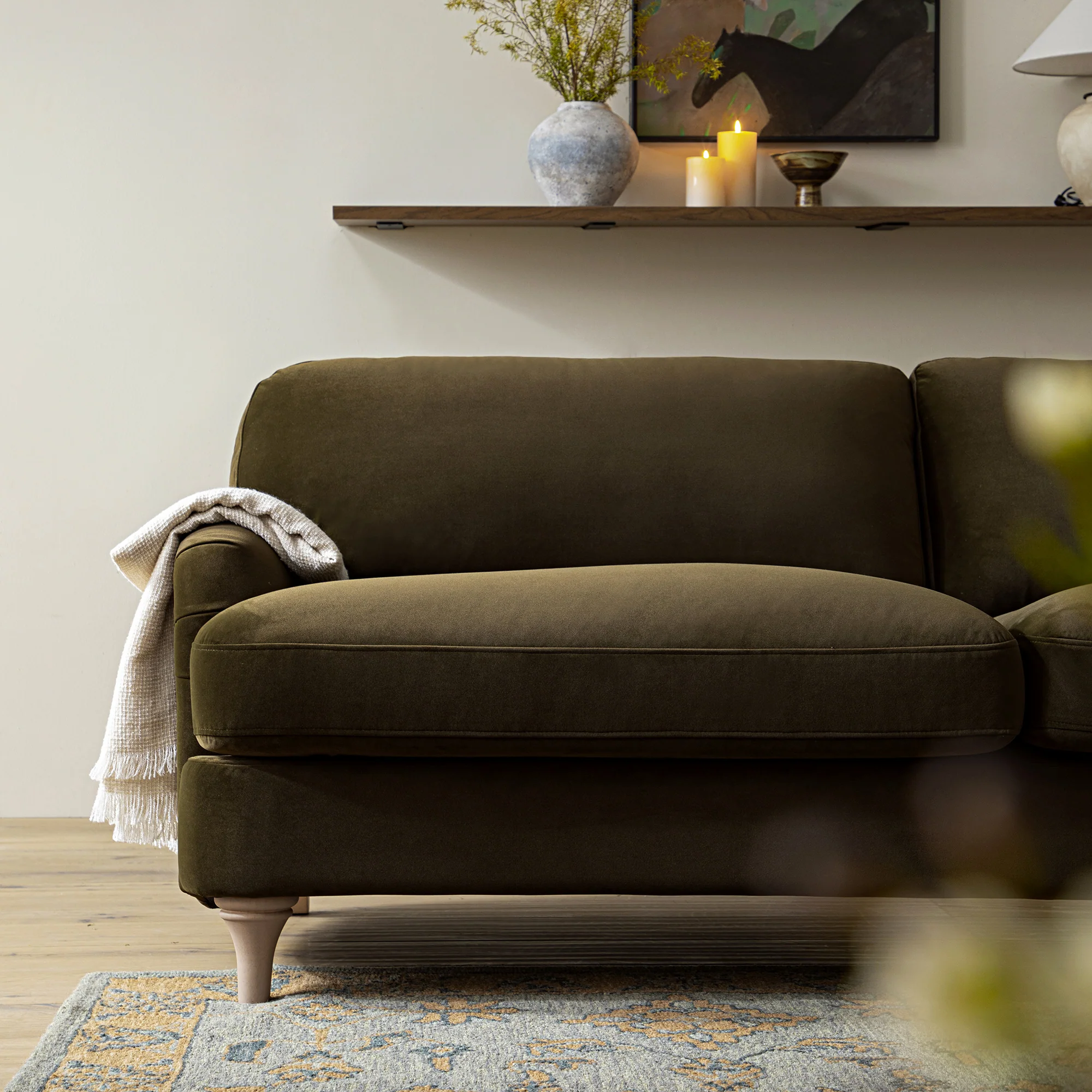 Daphnis Seaweed Velvet Sofa, 3-Seater - Image 5
