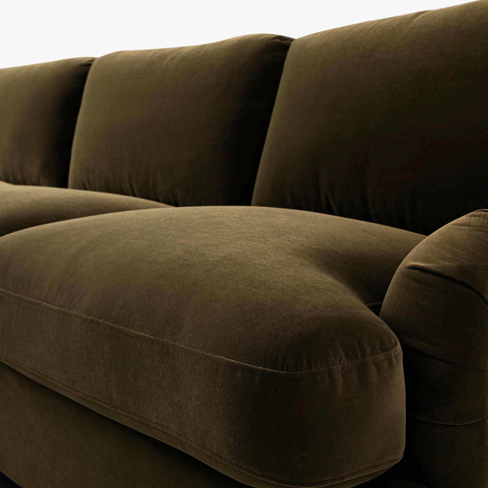 Daphnis Seaweed Velvet Sofa Bed, Grande Chaise Left Hand Facing - Image 17