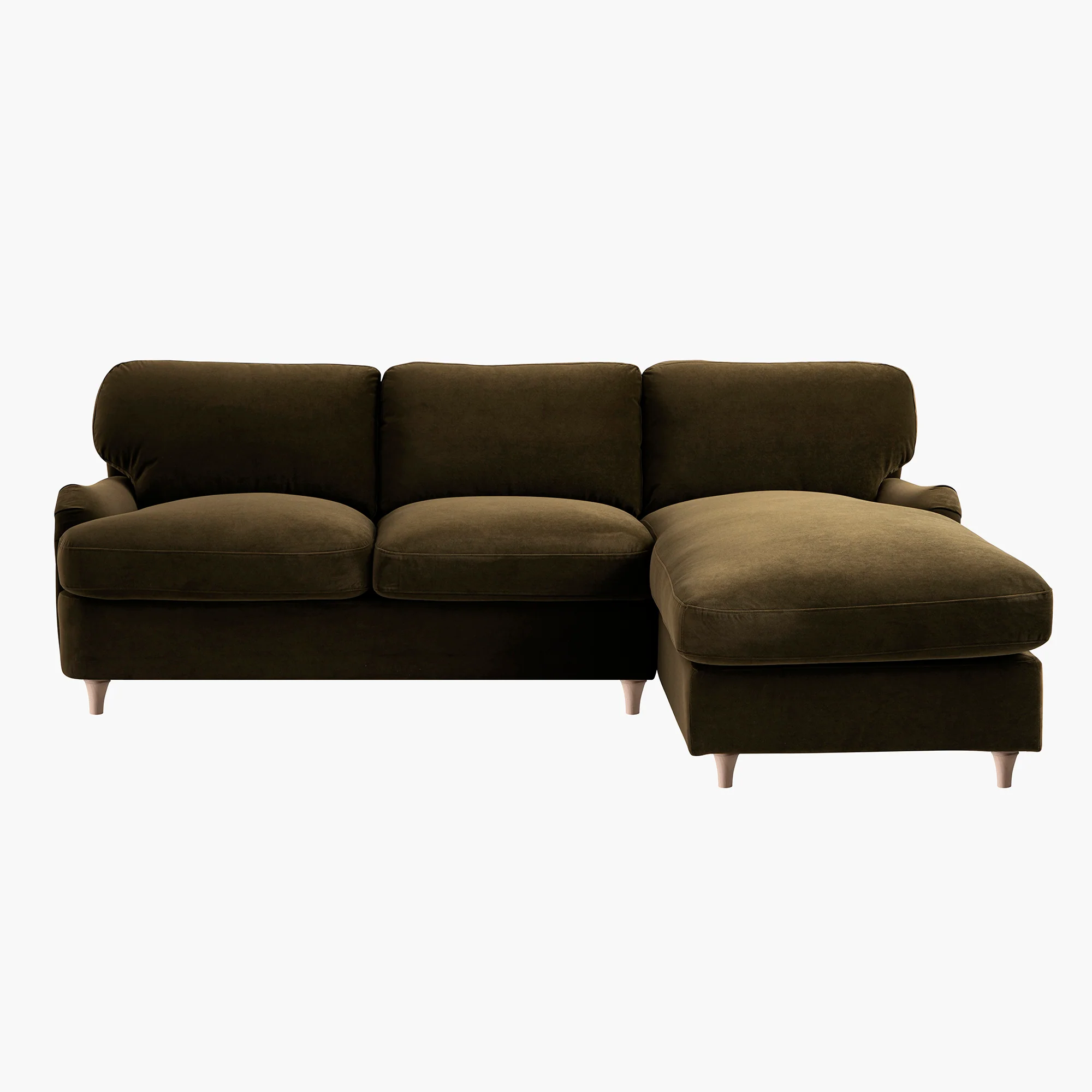 Daphnis Seaweed Velvet Sofa Bed, Grande Chaise Right Hand Facing - Image 11