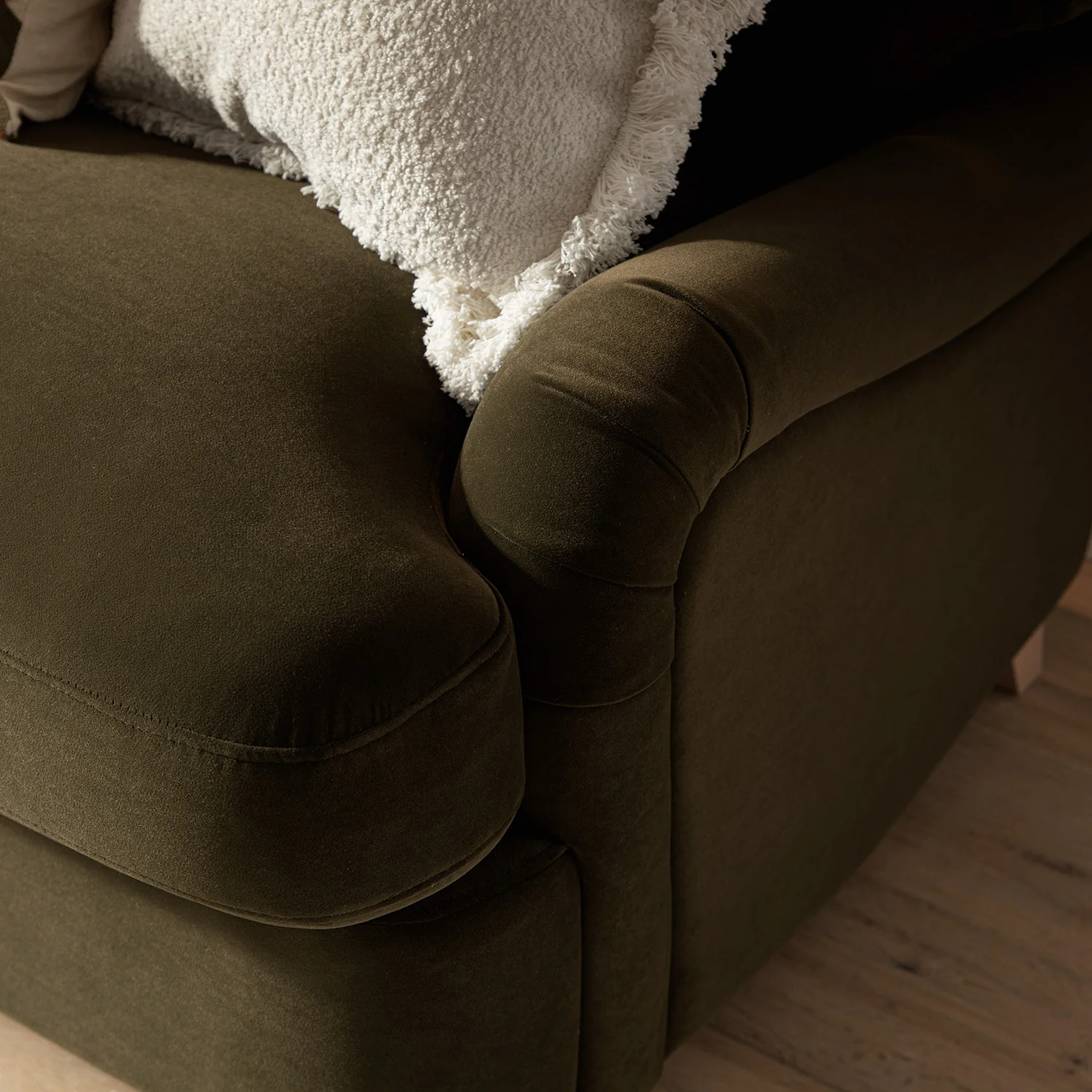 Daphnis Seaweed Velvet Sofa Bed, Large 3-Seater - Image 10