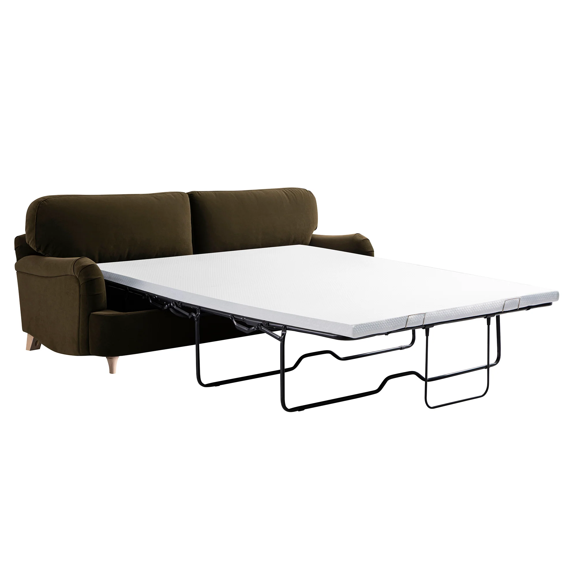 Daphnis Seaweed Velvet Sofa Bed, Large 3-Seater - Image 12