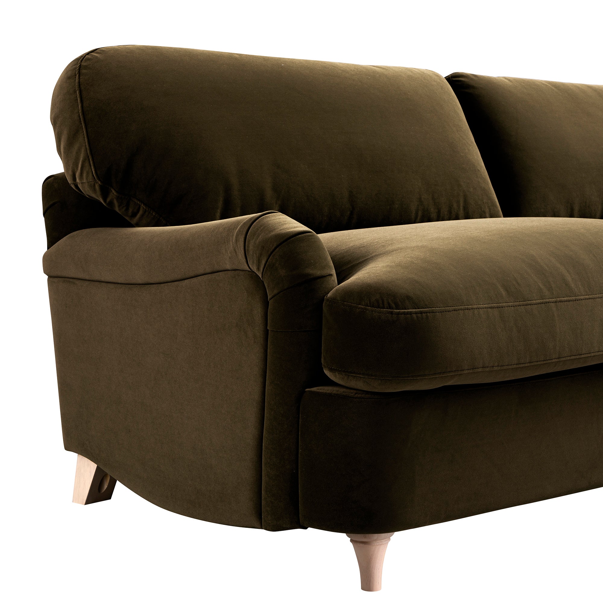 Daphnis Seaweed Velvet Sofa Bed, Large 3-Seater - Image 20