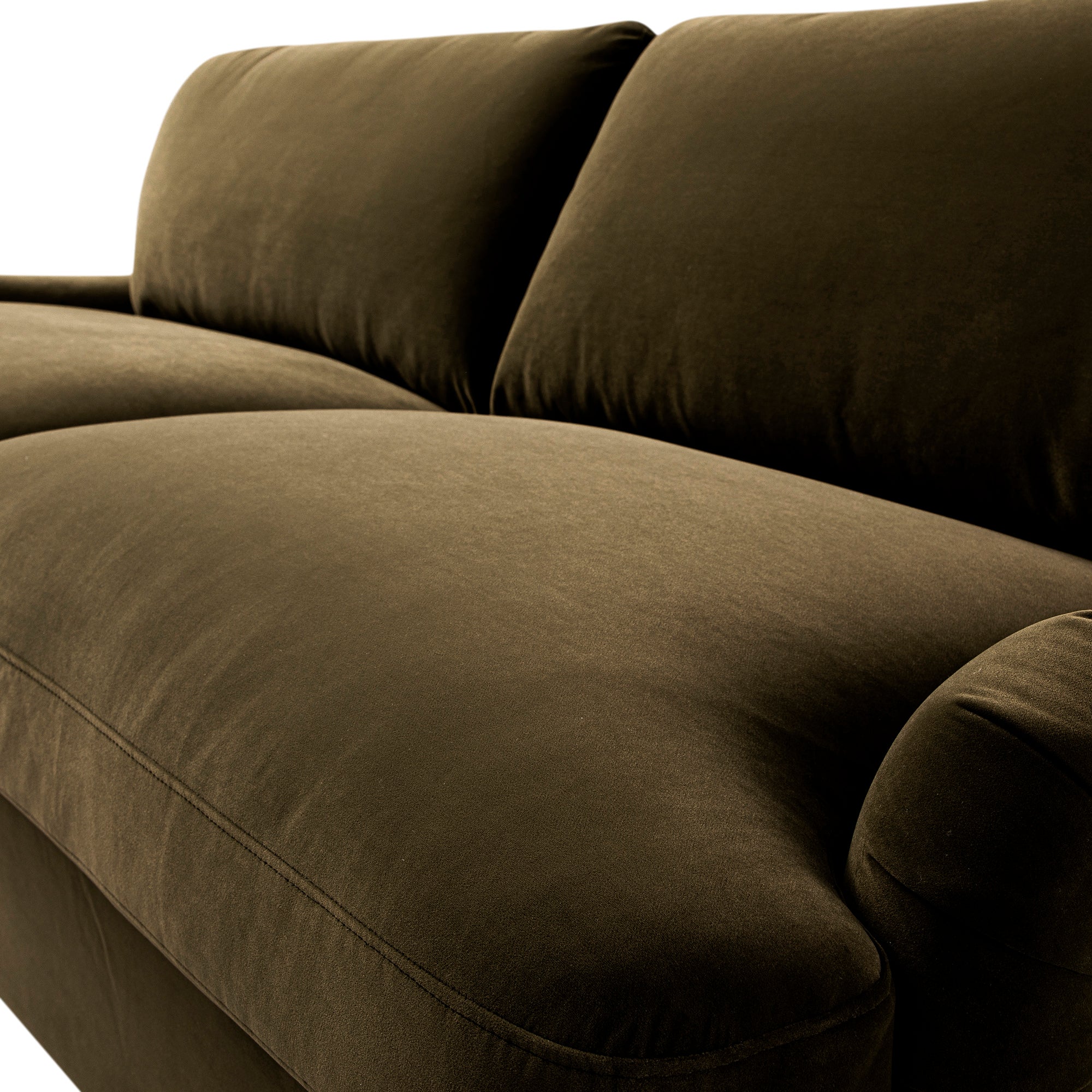 Daphnis Seaweed Velvet Sofa Bed, Large 3-Seater - Image 21