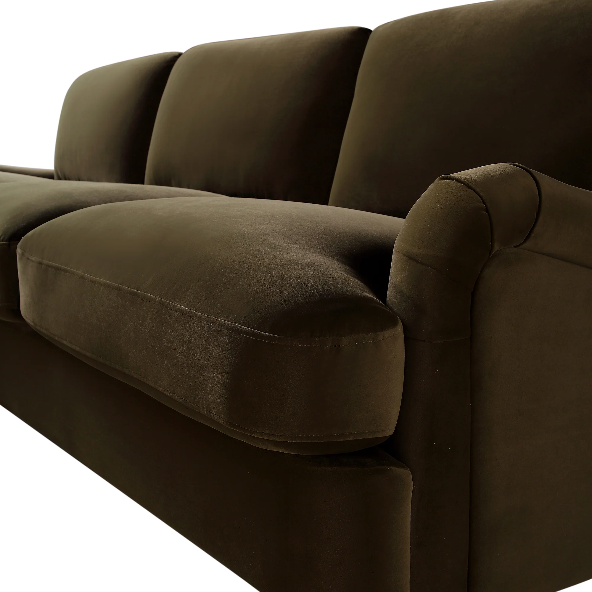 Daphnis Seaweed Velvet Sofa, Grande Chaise Sofa Left Hand Facing - Image 13