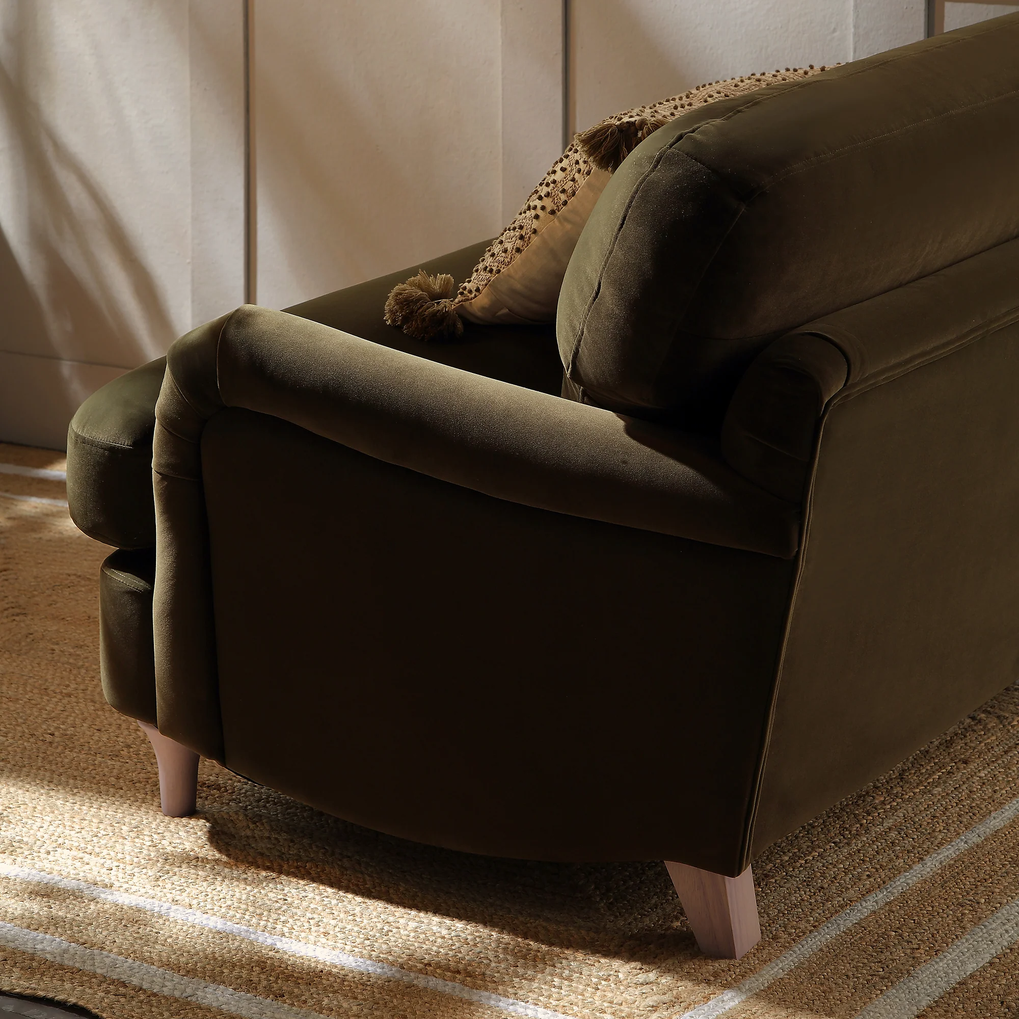 Daphnis Seaweed Velvet Sofa, Loveseat - Image 3