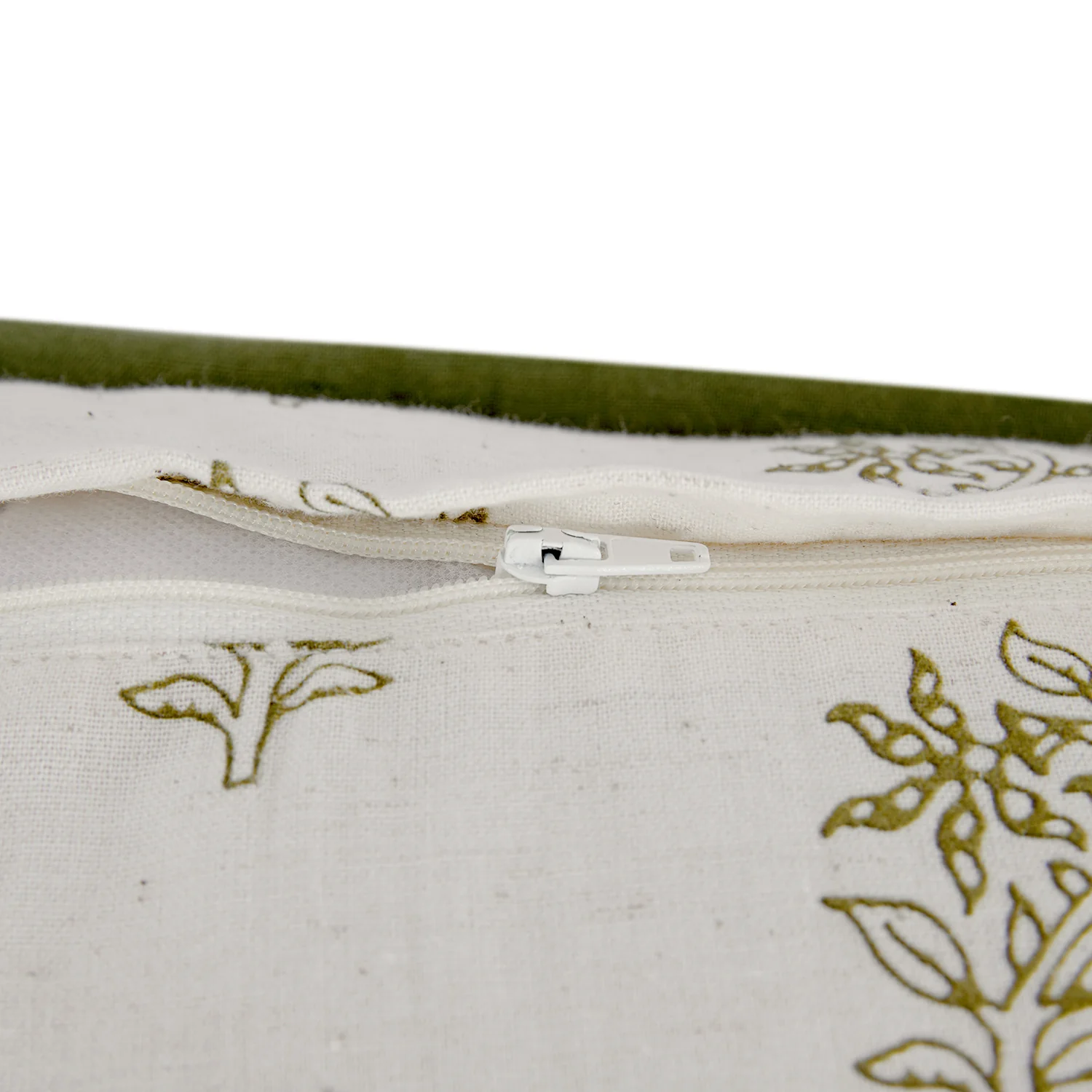 Darcy Floral Olive Green Quilted Reversible Linen Blend Continental Square Pillowcases - Pair - Image 5