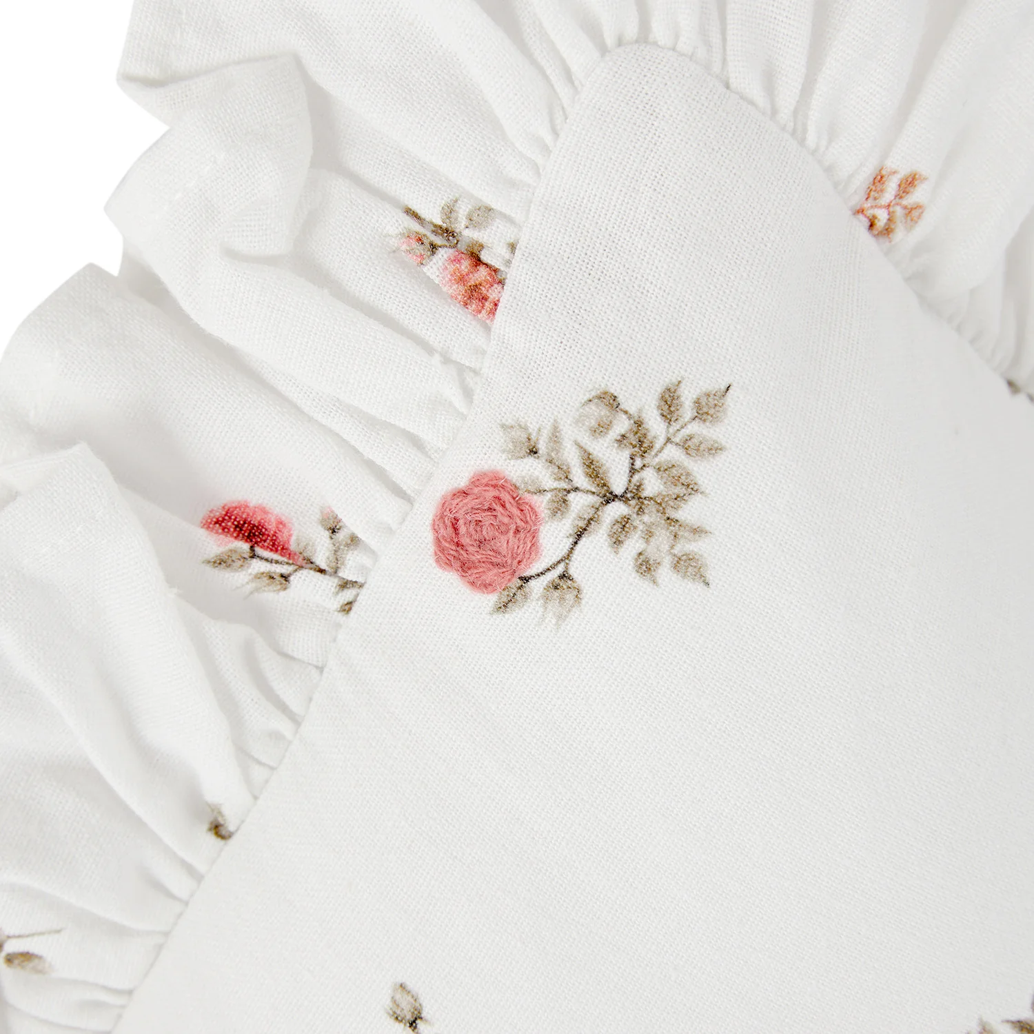 Darcy Rose Ivory White Ruffle Linen Blend Duvet Set - Image 6
