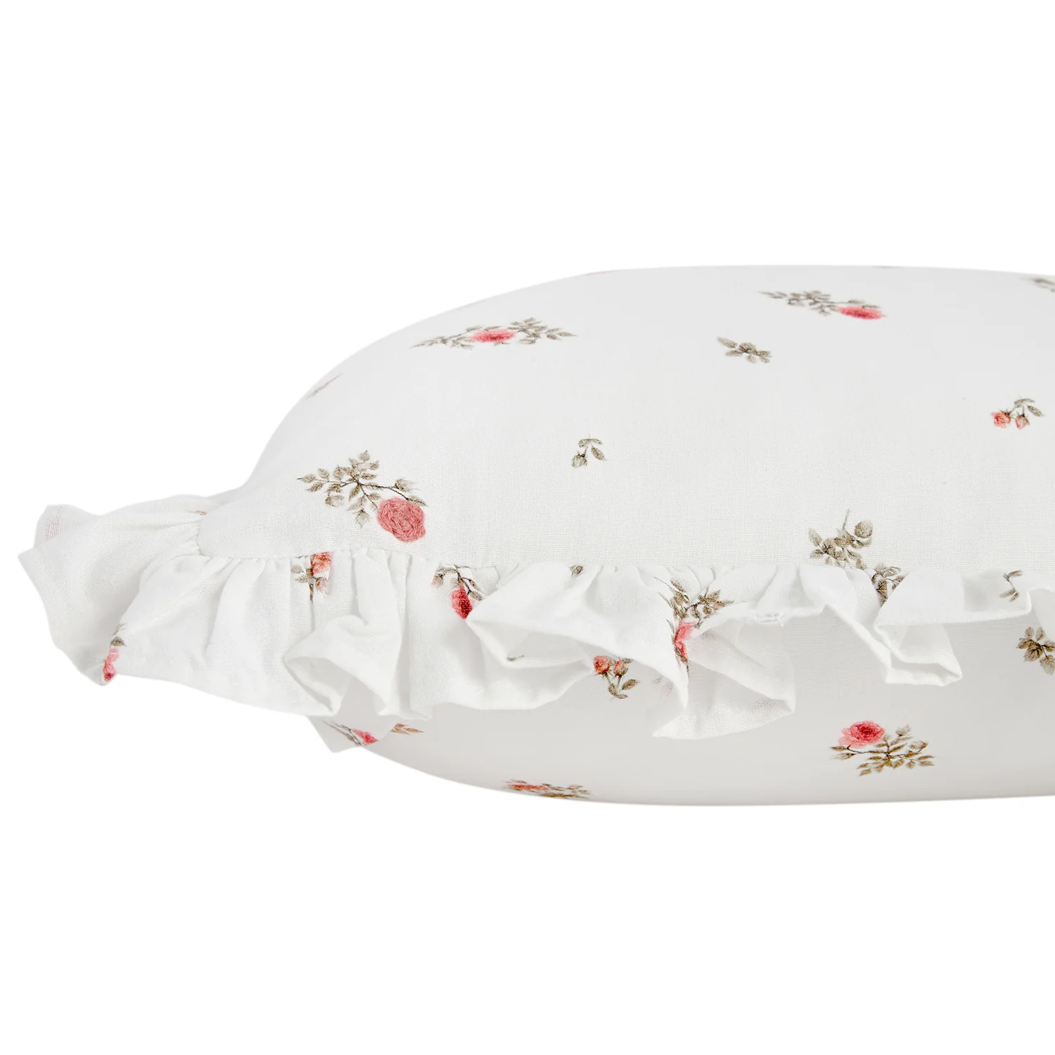 Darcy Rose Ivory White Ruffle Linen Blend Pillowcases - Pair - Image 3