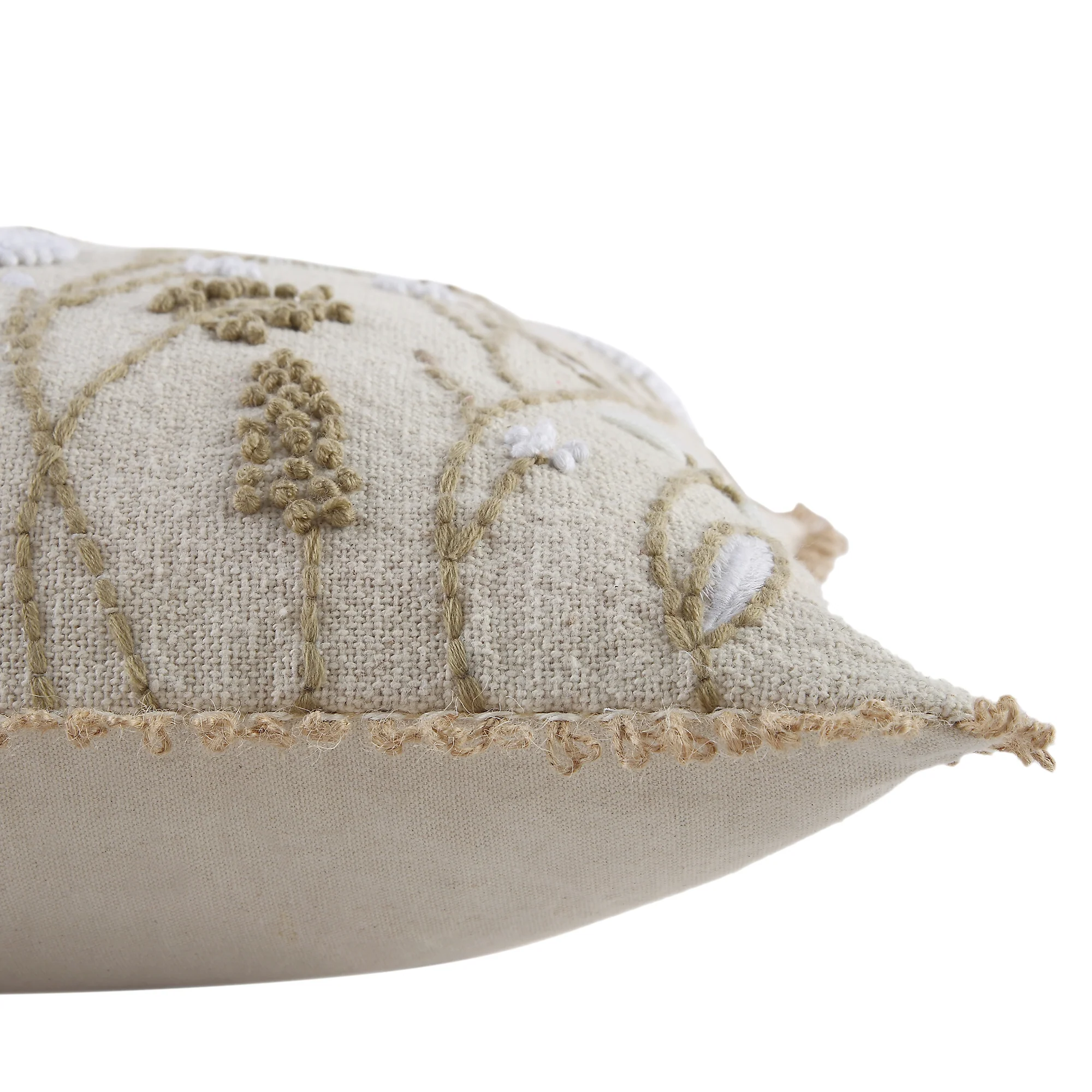 Delilah Crochet Jute Lace Hand Embroidered Square Cushion - Image 8