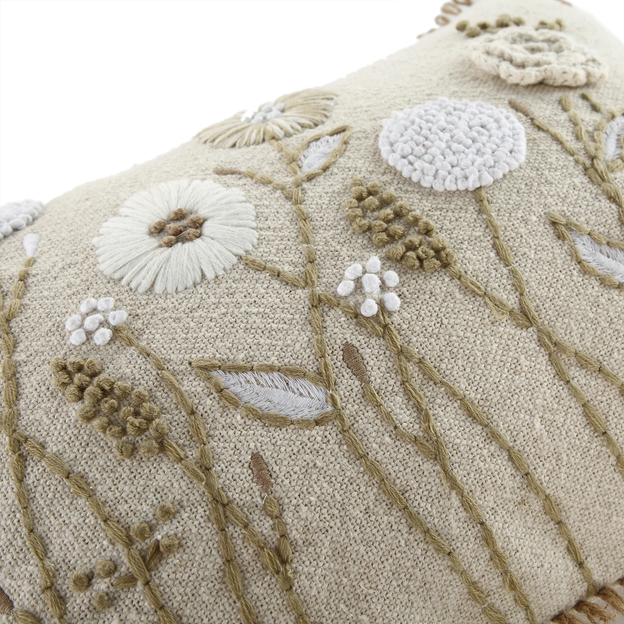 Delilah Crochet Jute Lace Hand Embroidered Rectangular Cushion - Image 2