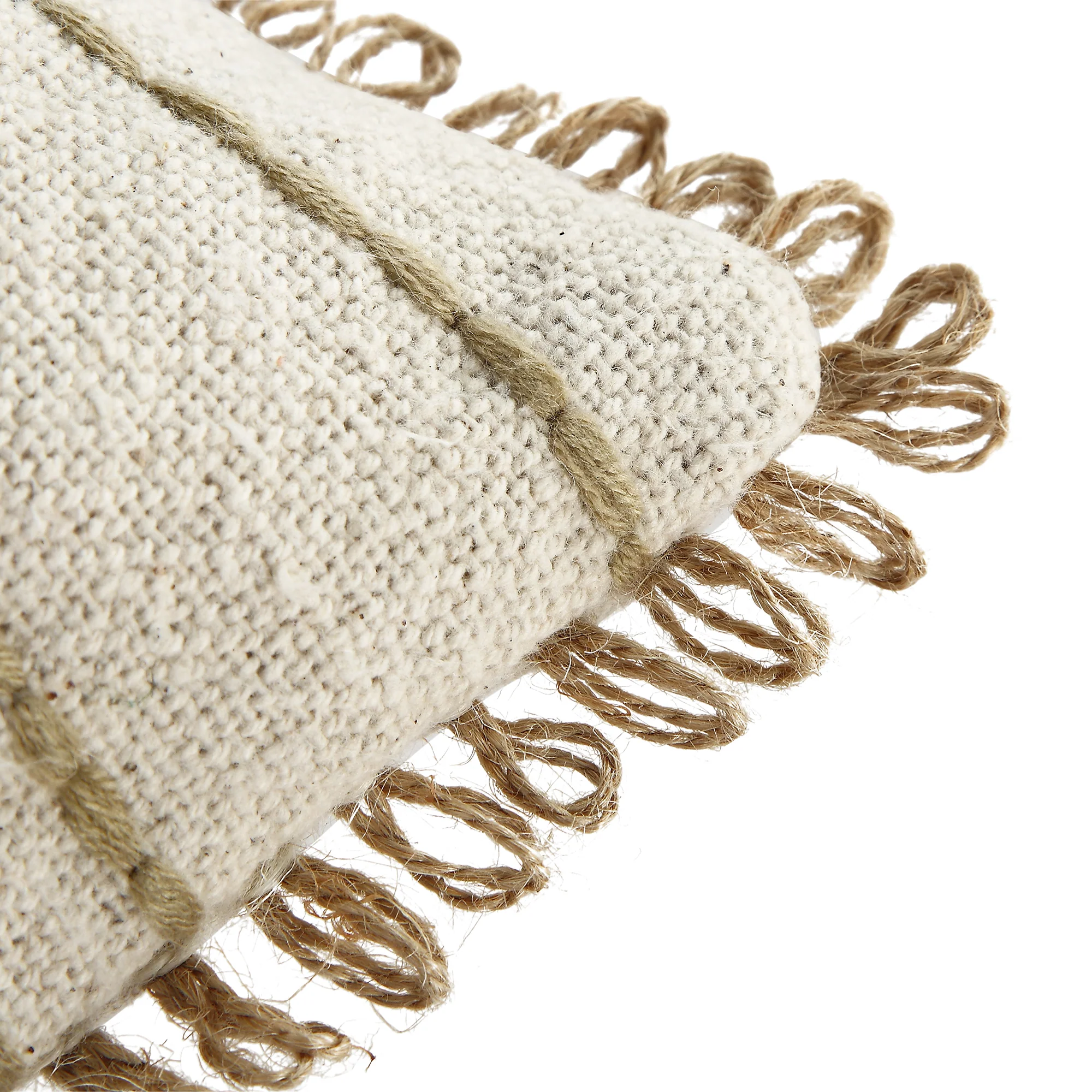 Delilah Crochet Jute Lace Hand Embroidered Rectangular Cushion - Image 4
