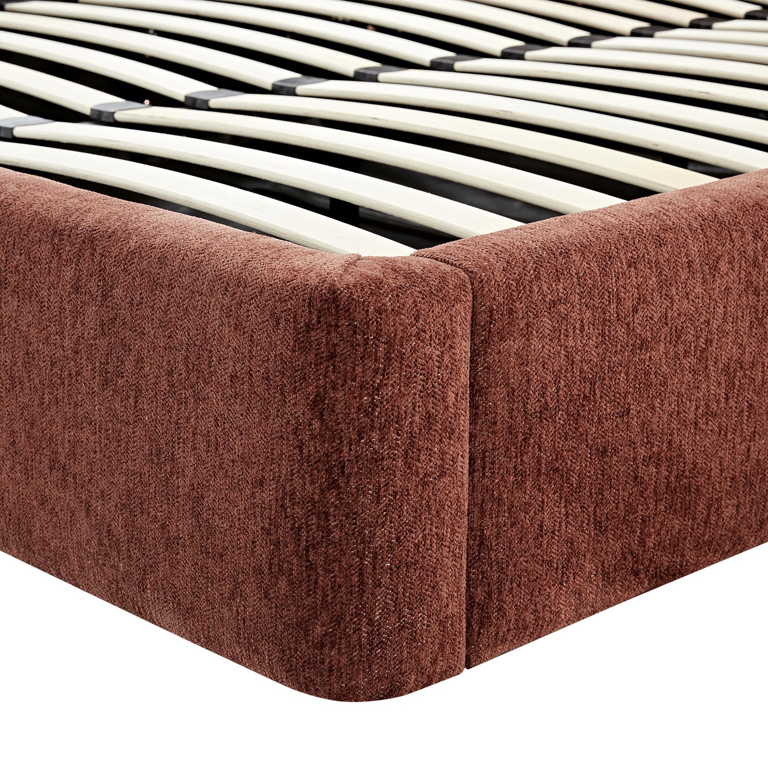 Della Extended Headboard Storage Bed, Burnt Brick Chenille - Image 18