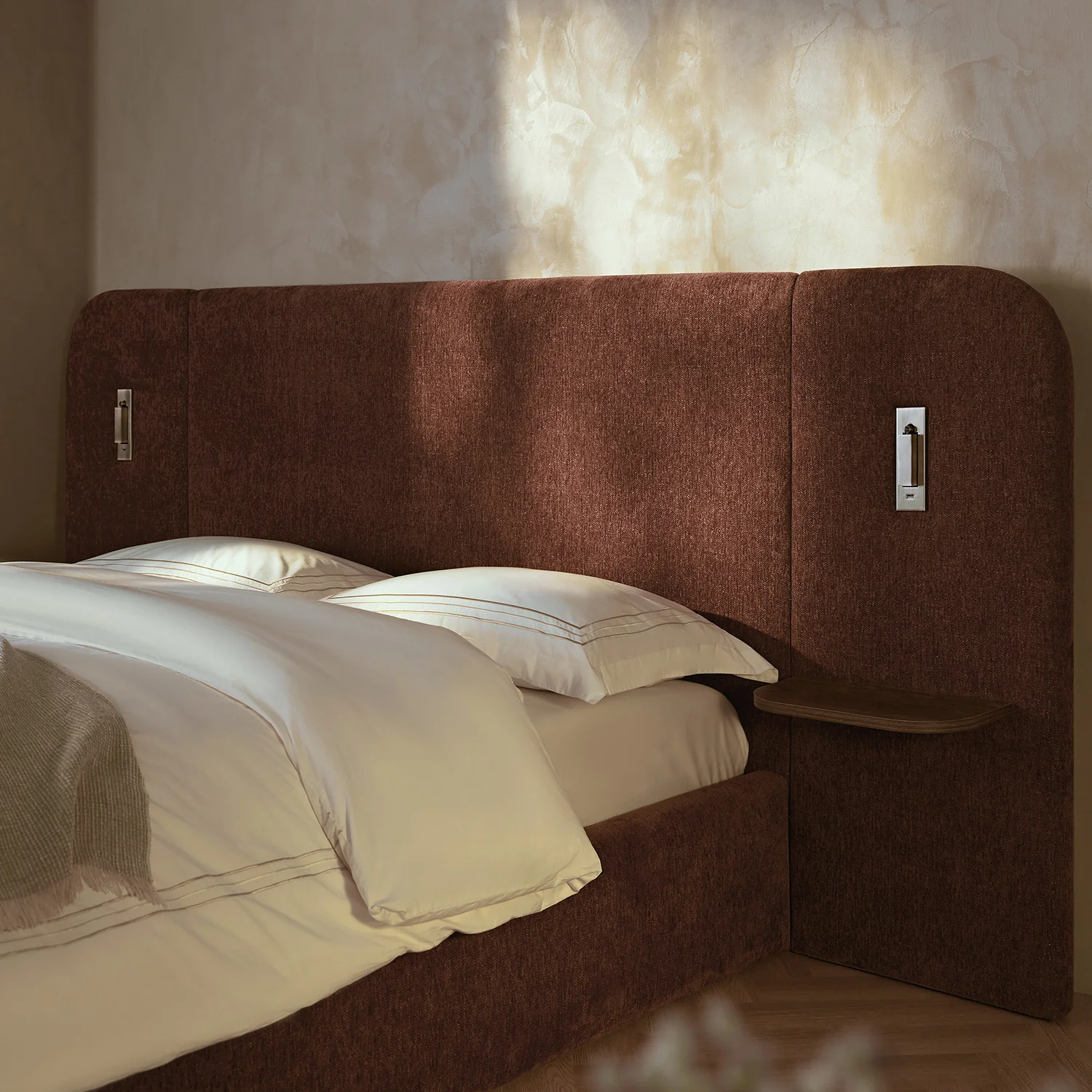 Della Extended Headboard Storage Bed, Burnt Brick Chenille - Image 4