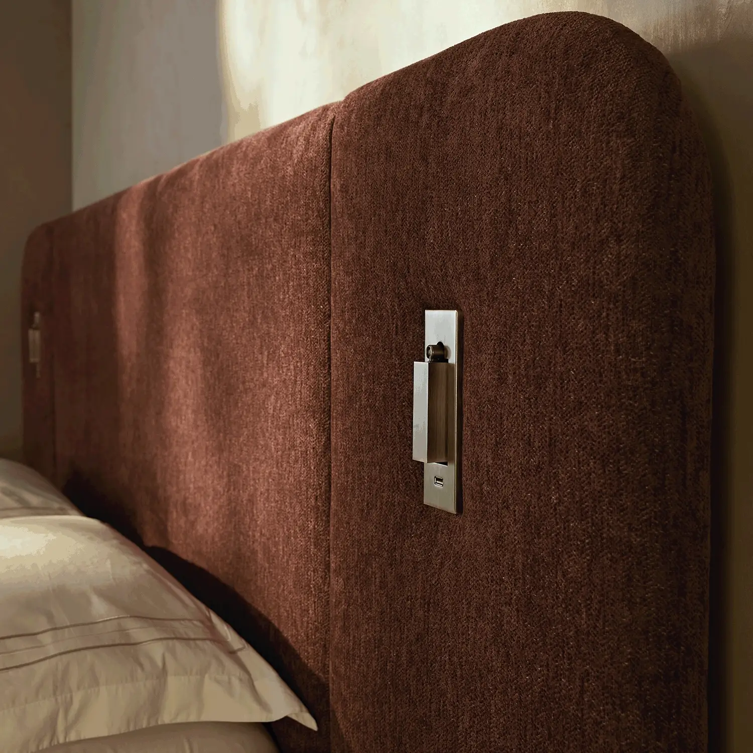 Della Extended Headboard Storage Bed, Burnt Brick Chenille - Image 5