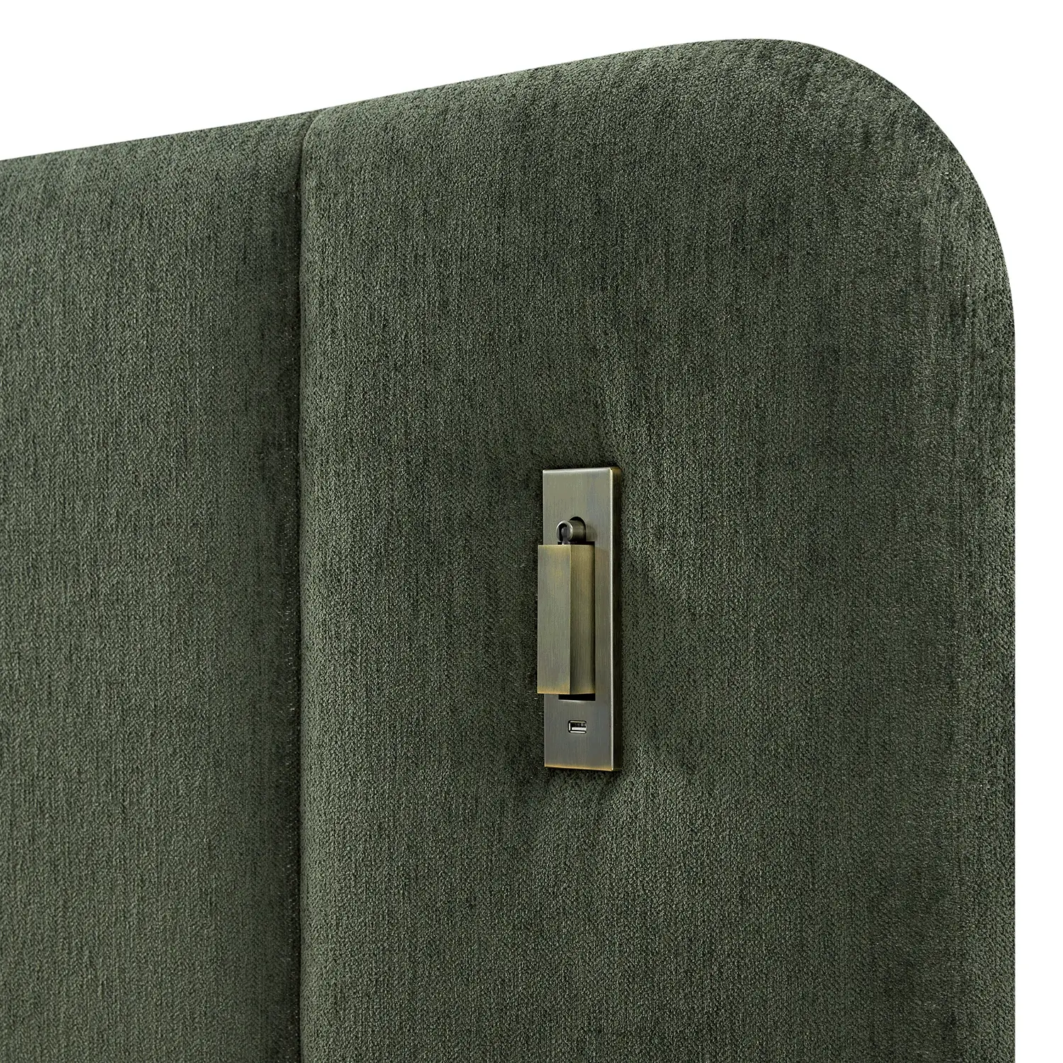 Della Extended Headboard Storage Bed, Moss Green Chenille - Image 12