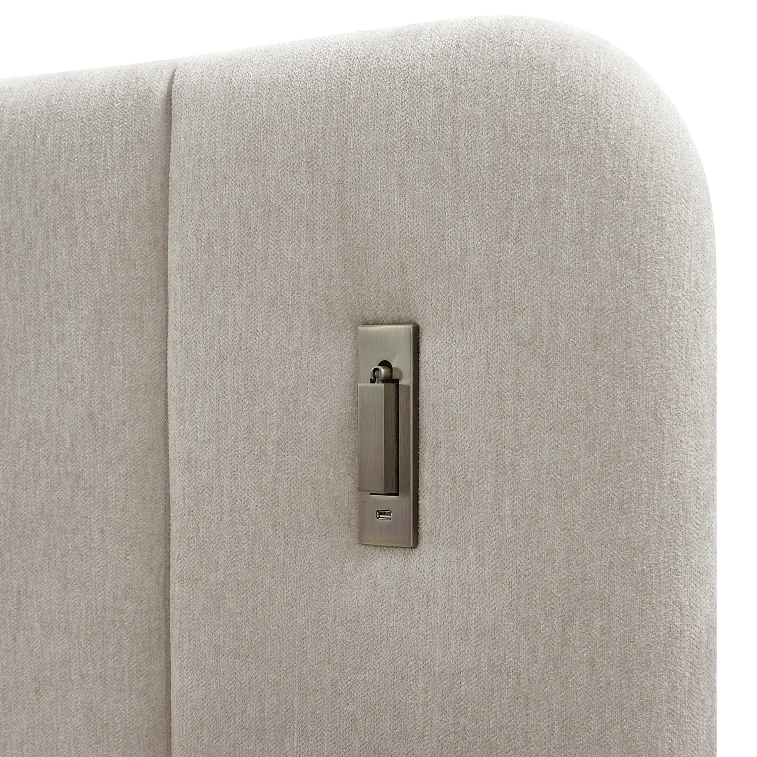 Della Extended Headboard Storage Bed, Soft Beige Chenille - Image 14