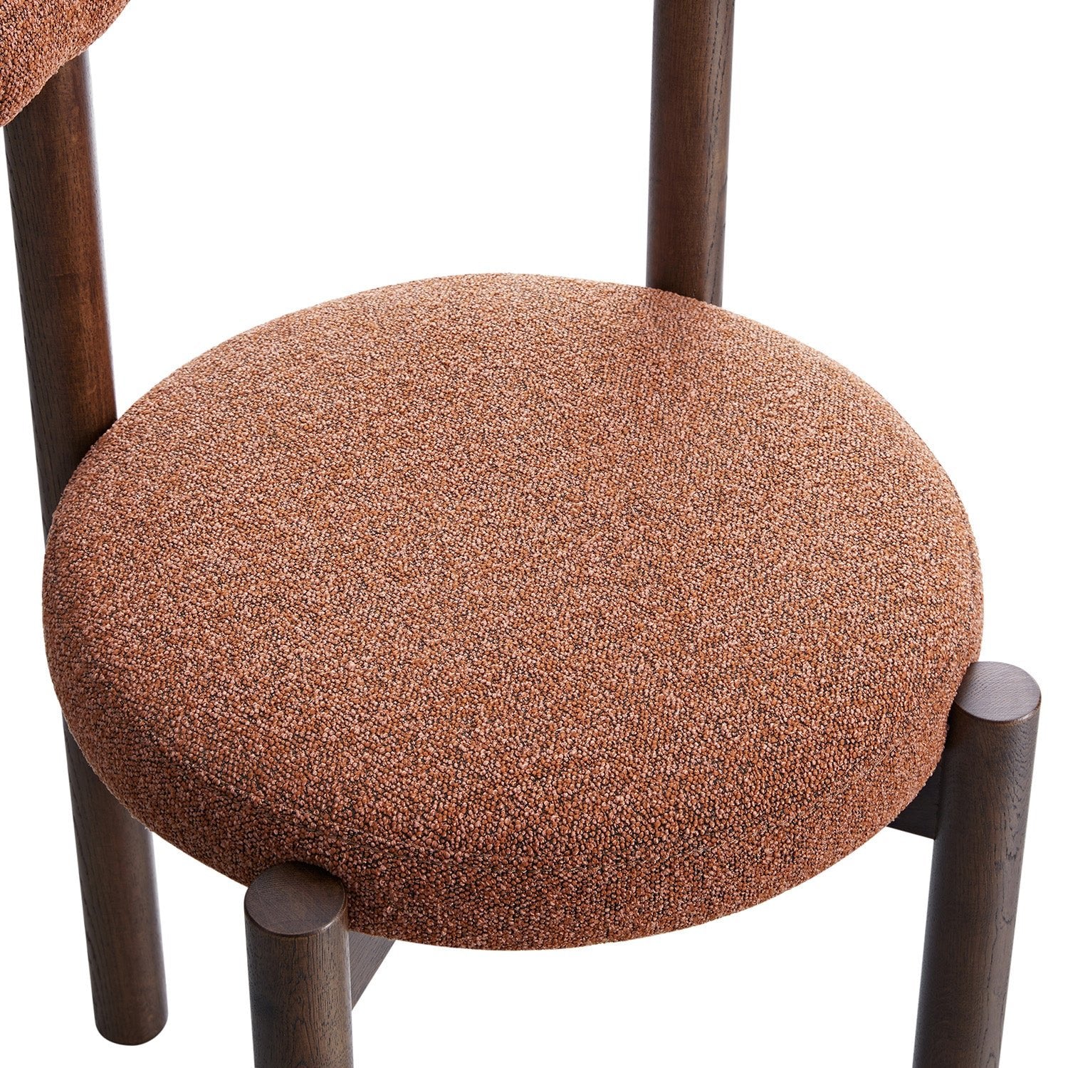 Demeter Dining Chair, Brick Boucle | Dark Walnut Frame - Image 16