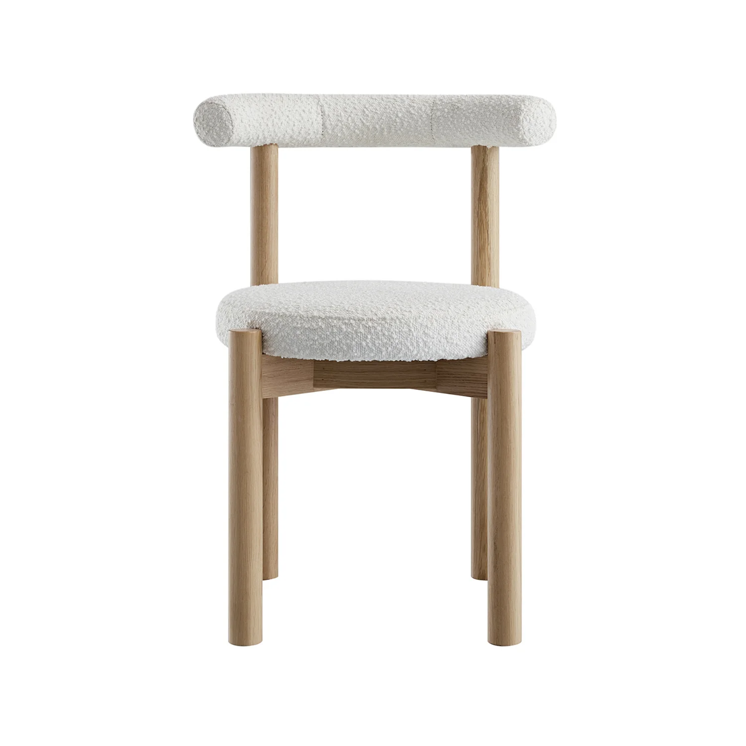 Demeter Dining Chair, Ecru Boucle | Natural Oak Frame - Image 5